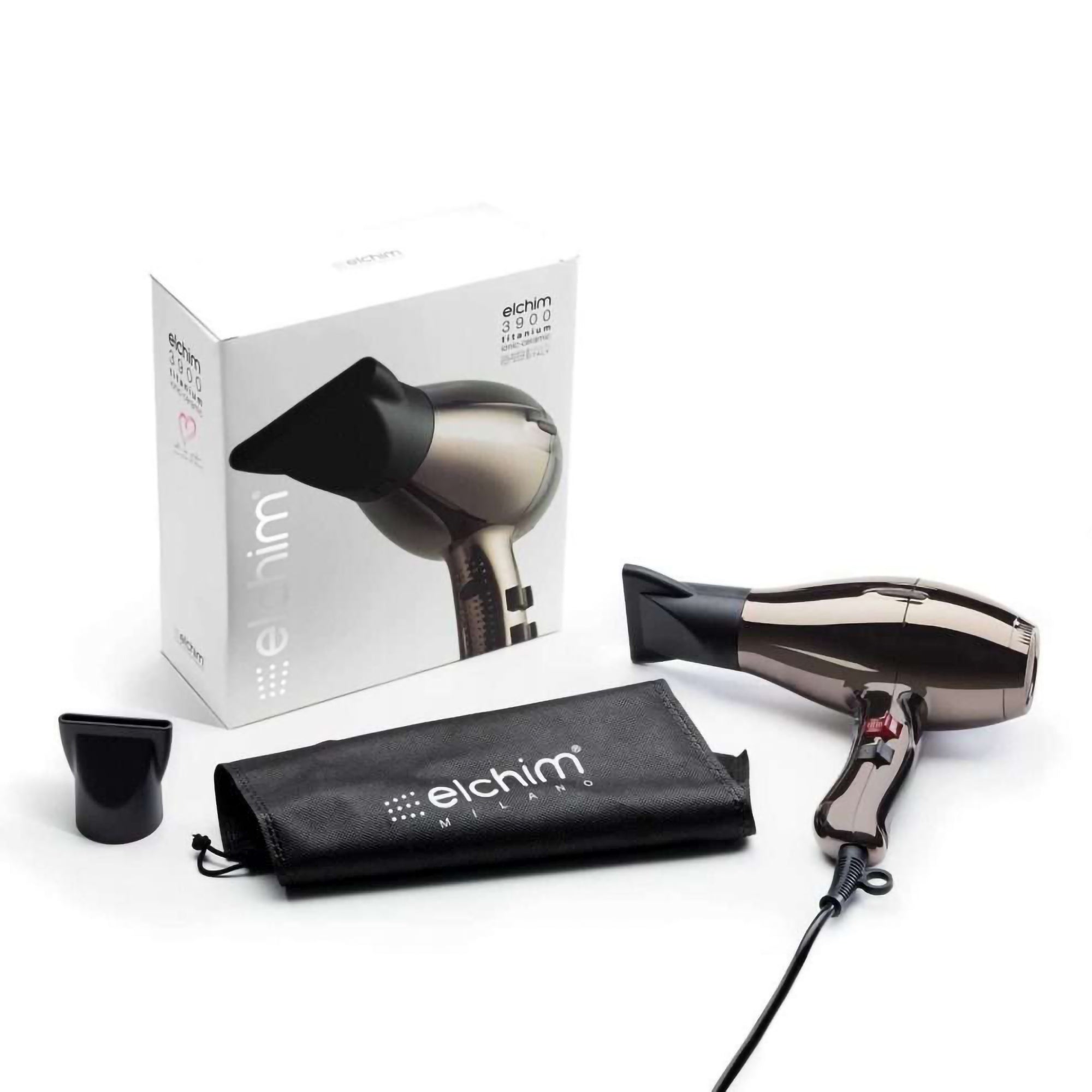 Elchim 3900 Healthy Ionic Hair Dryer - Titanium Professional Hair Dryer for Salon & Home Use | Fast Drying, Frizz Control & Shine Enhancement | Perfect for Styling, Blowouts & Daily Hair Care