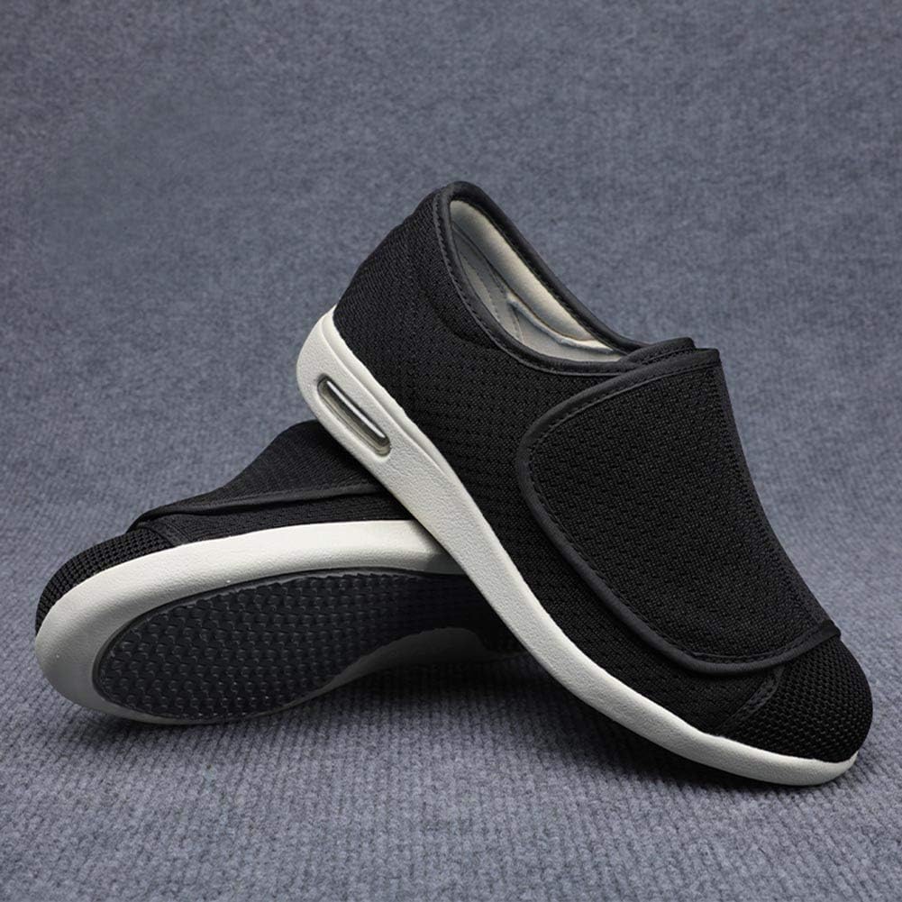 W&LESVAGO Men's Extra Wide Air Cushion Walking Sneakers - Adjustable Comfort Shoes for Diabetic & Edema Relief - Ideal for Elderly Outdoor Activities, Walking & Daily Wear