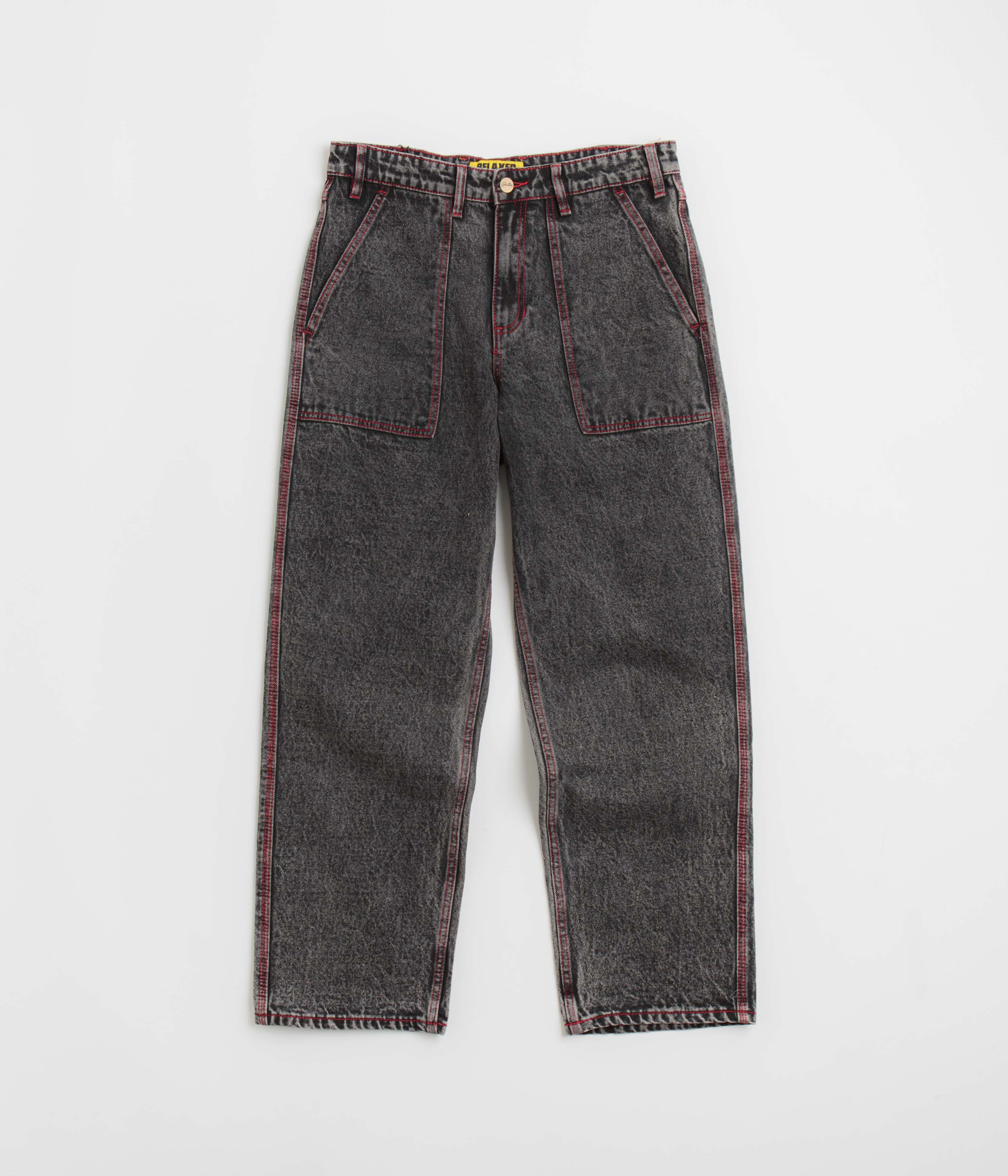 Butter Goods Breakdown Relaxed Fit Acid Wash Black Jeans for Men | Vintage Distressed Denim Pants | Casual Streetwear & Everyday Wear