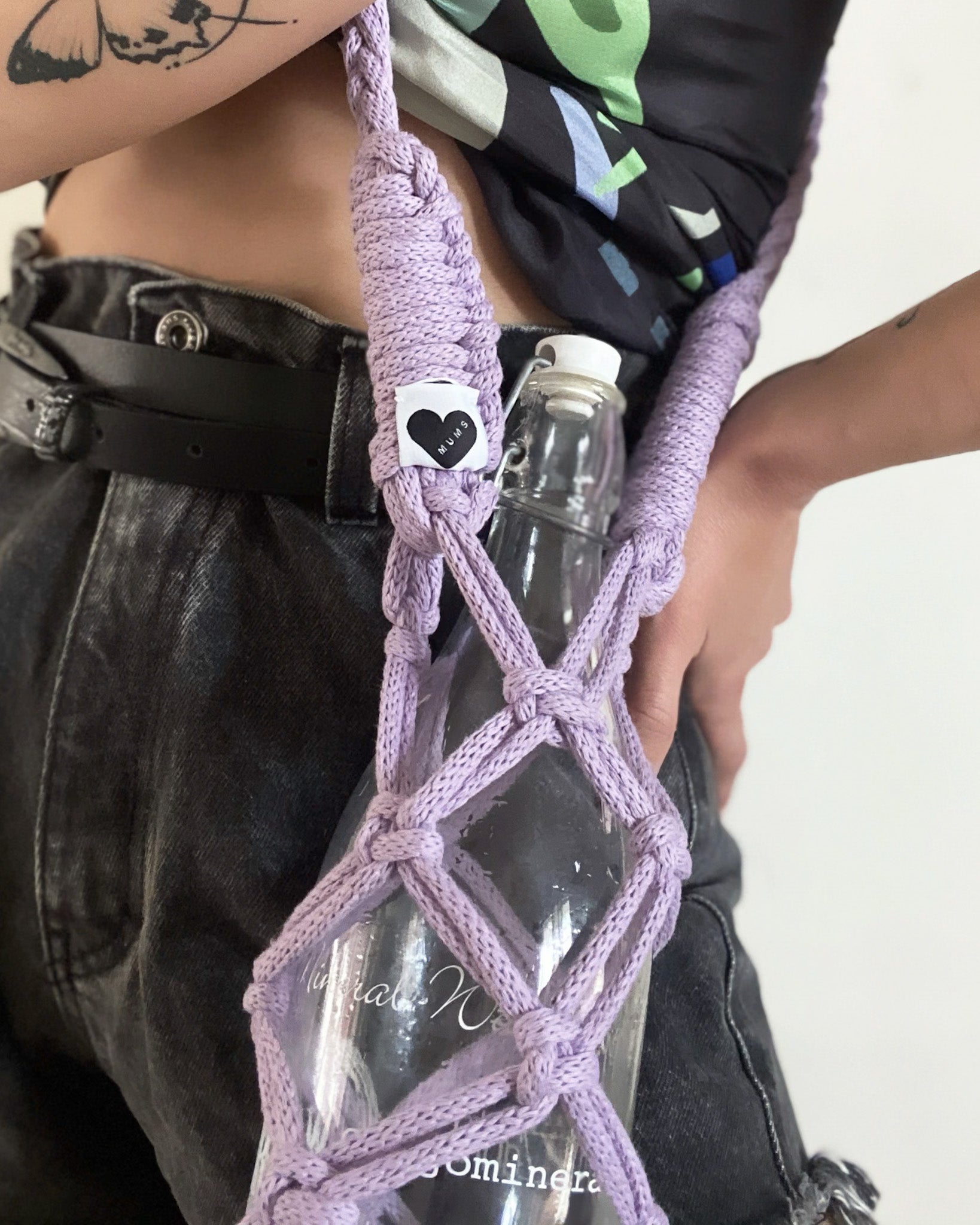 Handmade Macrame Bottle Holder for Wine & Water Bottles - Boho Chic Home Decor & Outdoor Picnic Accessory