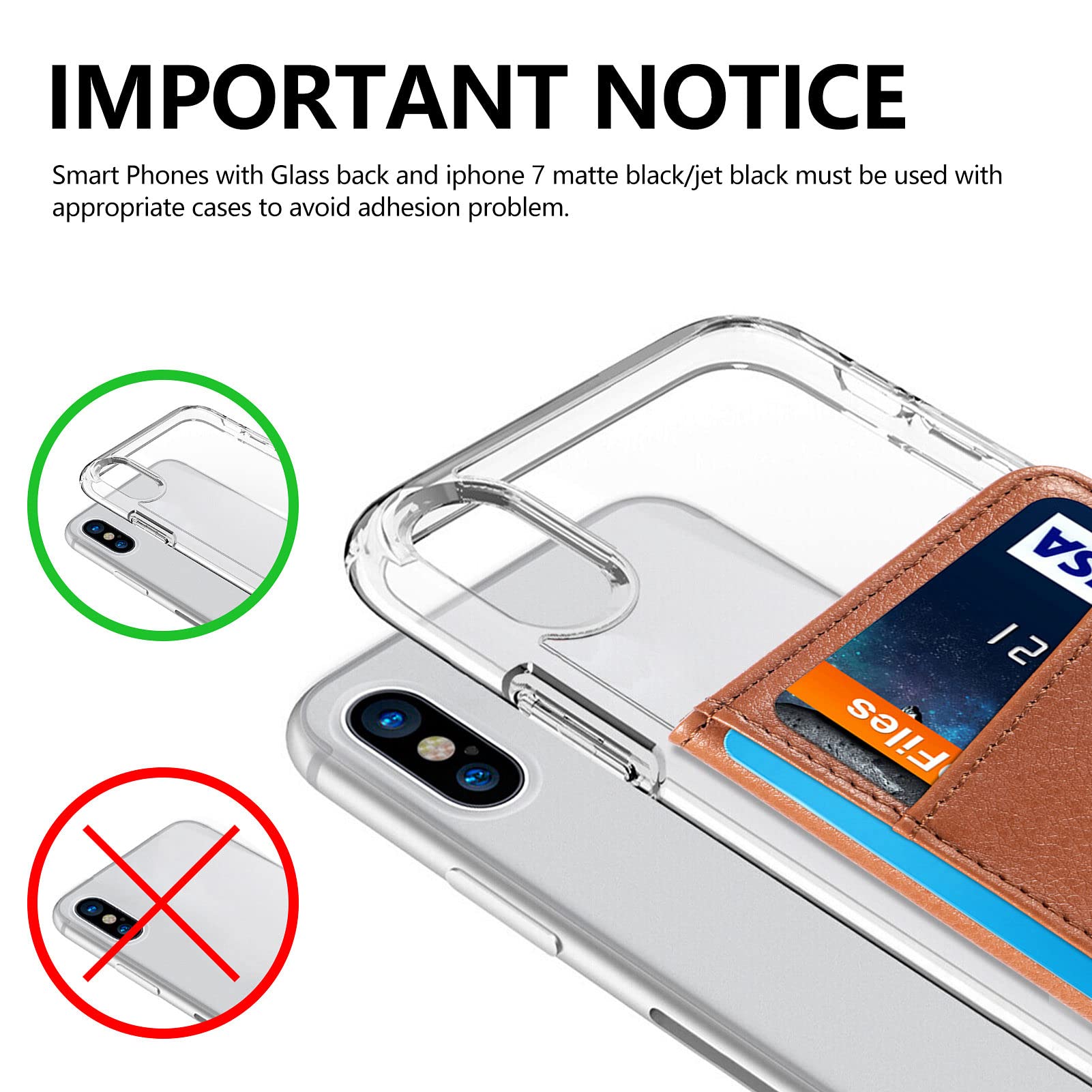 Stick-On Wallet Phone Case - Leather Credit Card Holder for iPhone, Samsung Galaxy & Most Smartphones | Slim Flip Wallet Sleeve Pouch (Brown) - Perfect for Hands-Free Payments & On-the-Go Convenience