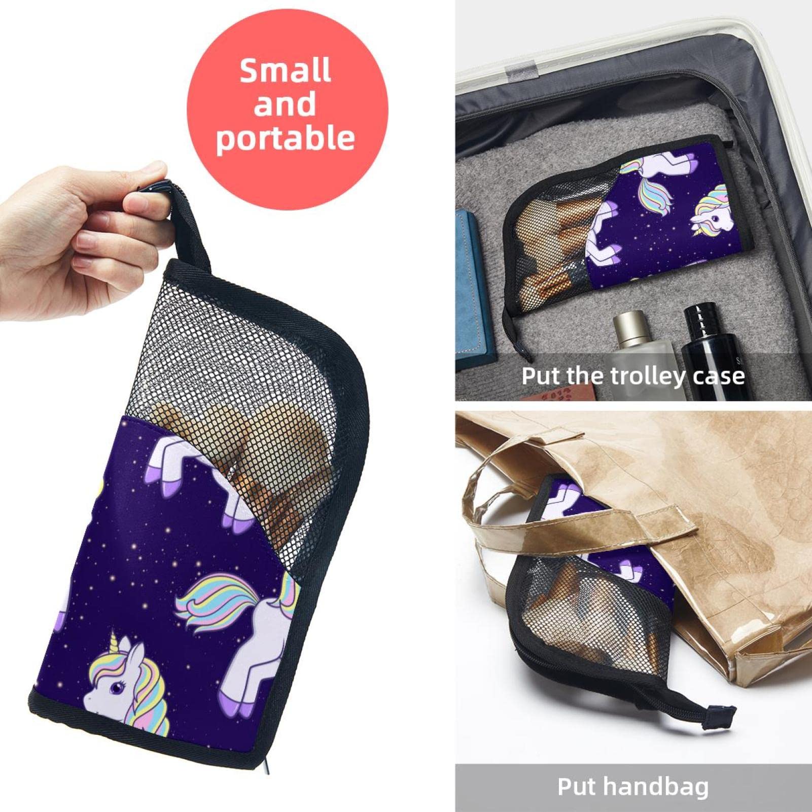 12-Piece Makeup Brush Organizer Bag with Cartoon Unicorn Design - Portable Purple Makeup Brush Holder Case for Travel & Home Storage | Perfect Cosmetic Organizer for Makeup Artists & Beauty Enthusiasts