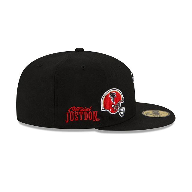 Atlanta Falcons Just Don Black NFL 59FIFTY Fitted Hat for Men - Official Licensed Snapback Cap for Football Games & Streetwear Fashion