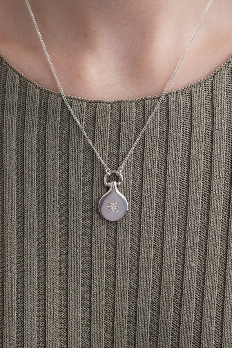 Starry Night Moonstone Silver Pendant Necklace - Handmade Bohemian Jewelry for Women - Perfect for Boho Chic Outfits & Special Occasions