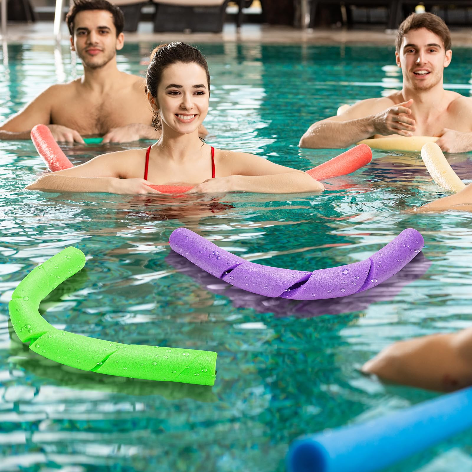 Frienda 6 Pcs Multicolor Pool Noodles - 27.5 Inch Hollow Swim Float Tubes for Swimming, Floating, Crafts, Insulation, Pool Bumpers & Kids Water Games