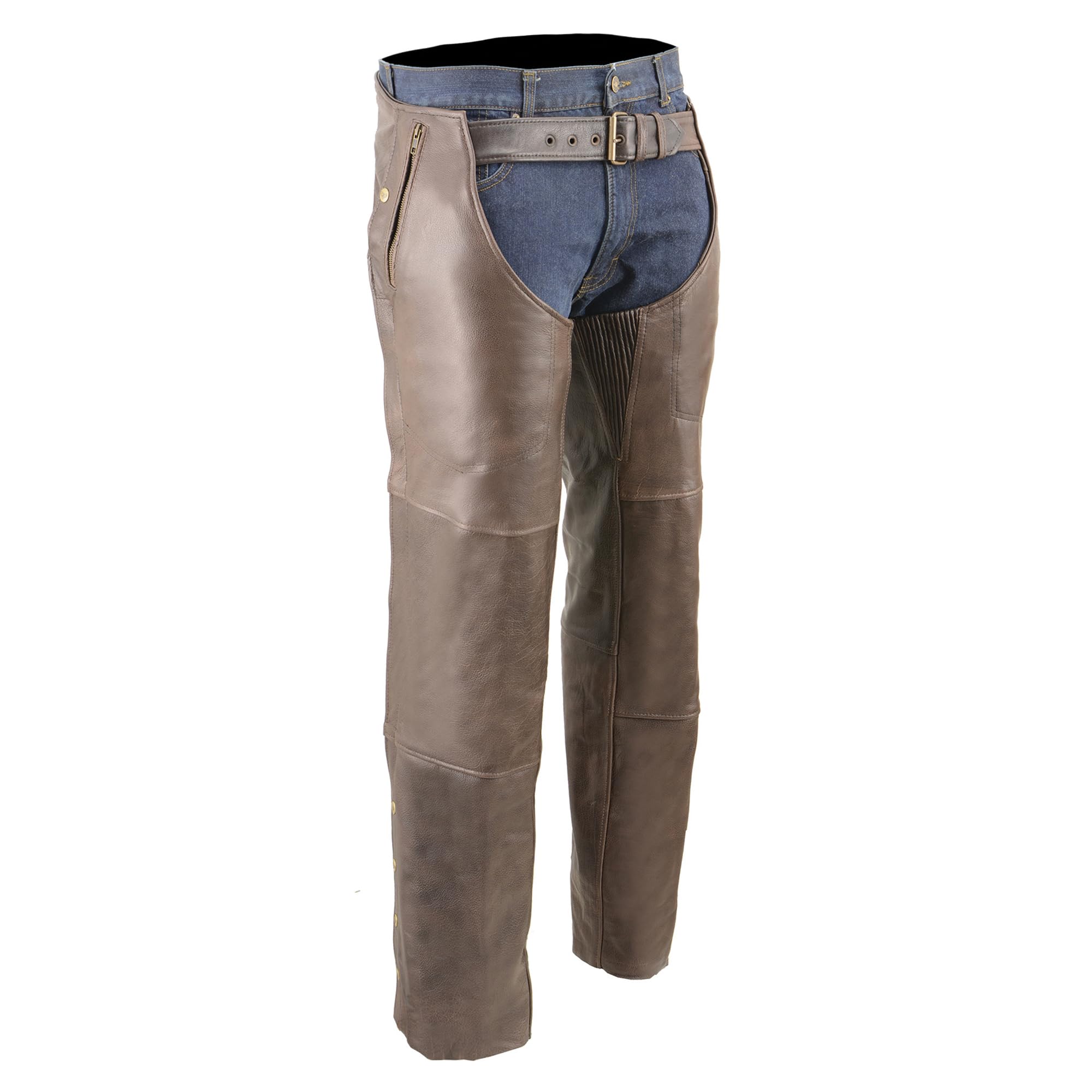Milwaukee Leather ML1191 Men's Premium Thermal Lined Motorcycle Chaps with 4 Snap Pockets - Winter Riding Gear for Harley, Cruiser & Adventure Bikes