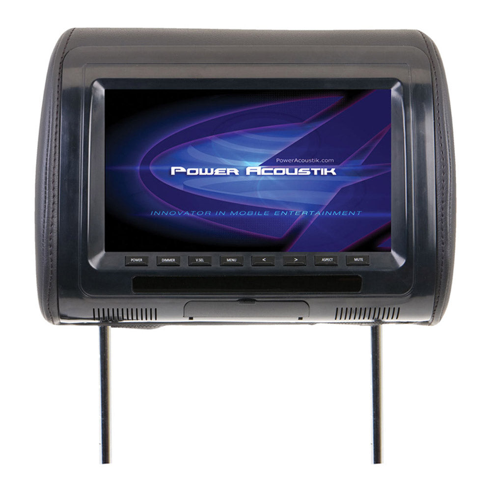 Power Acoustik H 91CC 9 Inch LCD Universal Headrest Monitor for Cars - HD Screen with DVD Player, Dual Zone Video, Rear Seat Entertainment System for Kids & Family Road Trips