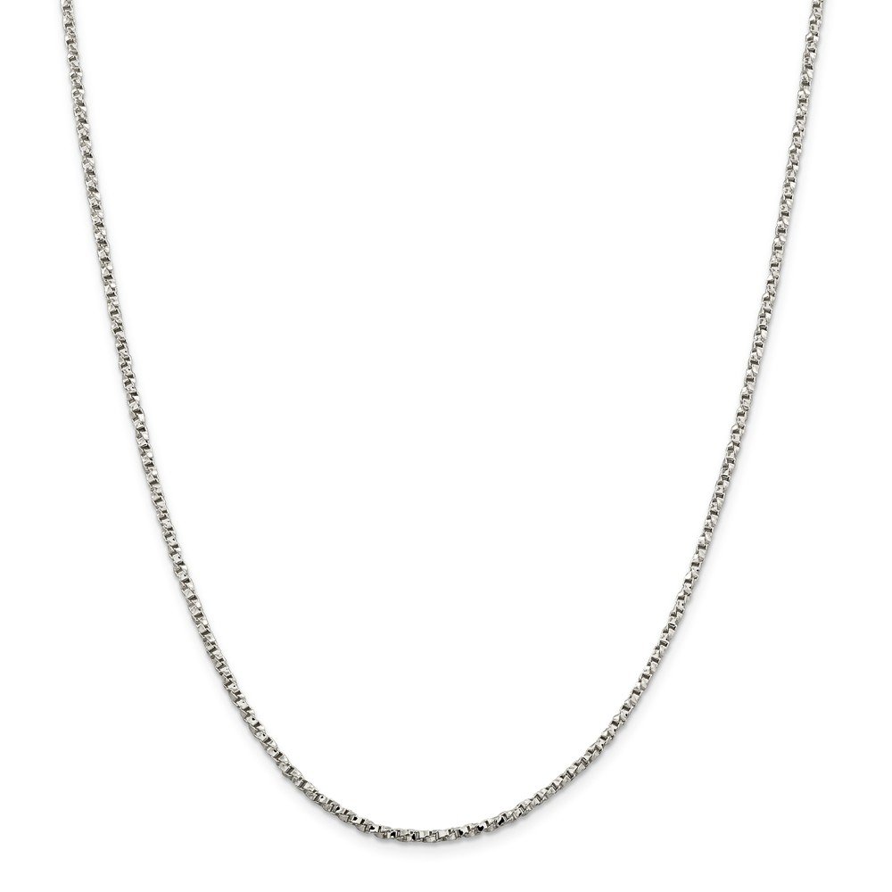925 Sterling Silver 2.25mm Twisted Box Chain Necklace with Lobster Clasp - 18 Inch Dainty Necklace for Women, Men - Perfect for Layering, Gifts & Everyday Wear
