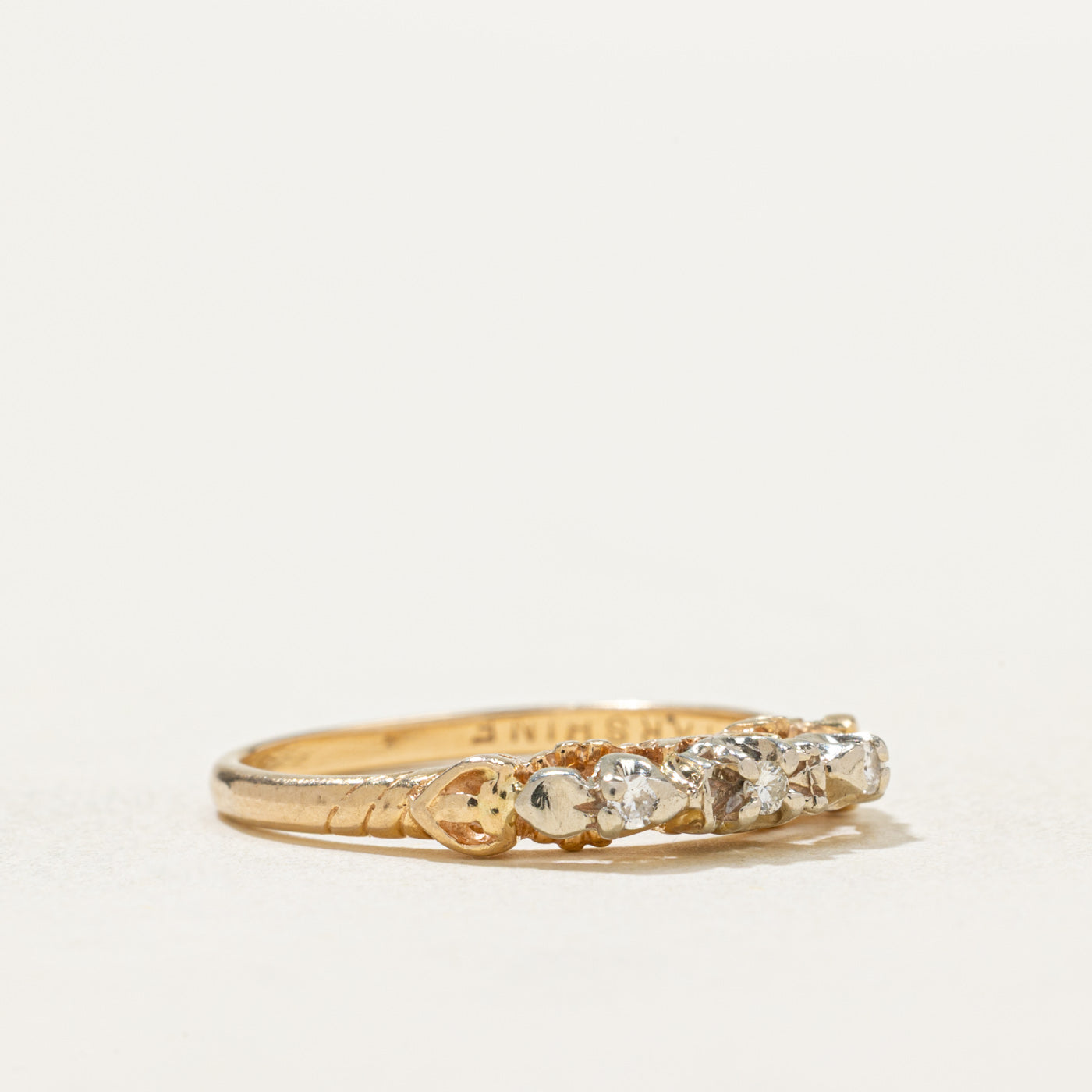 14K Gold Illusion Set Diamond Heart Engraved Ring | 0.05ctw | Size 6.25 | Perfect for Anniversary Gifts, Valentine's Day & Romantic Proposals