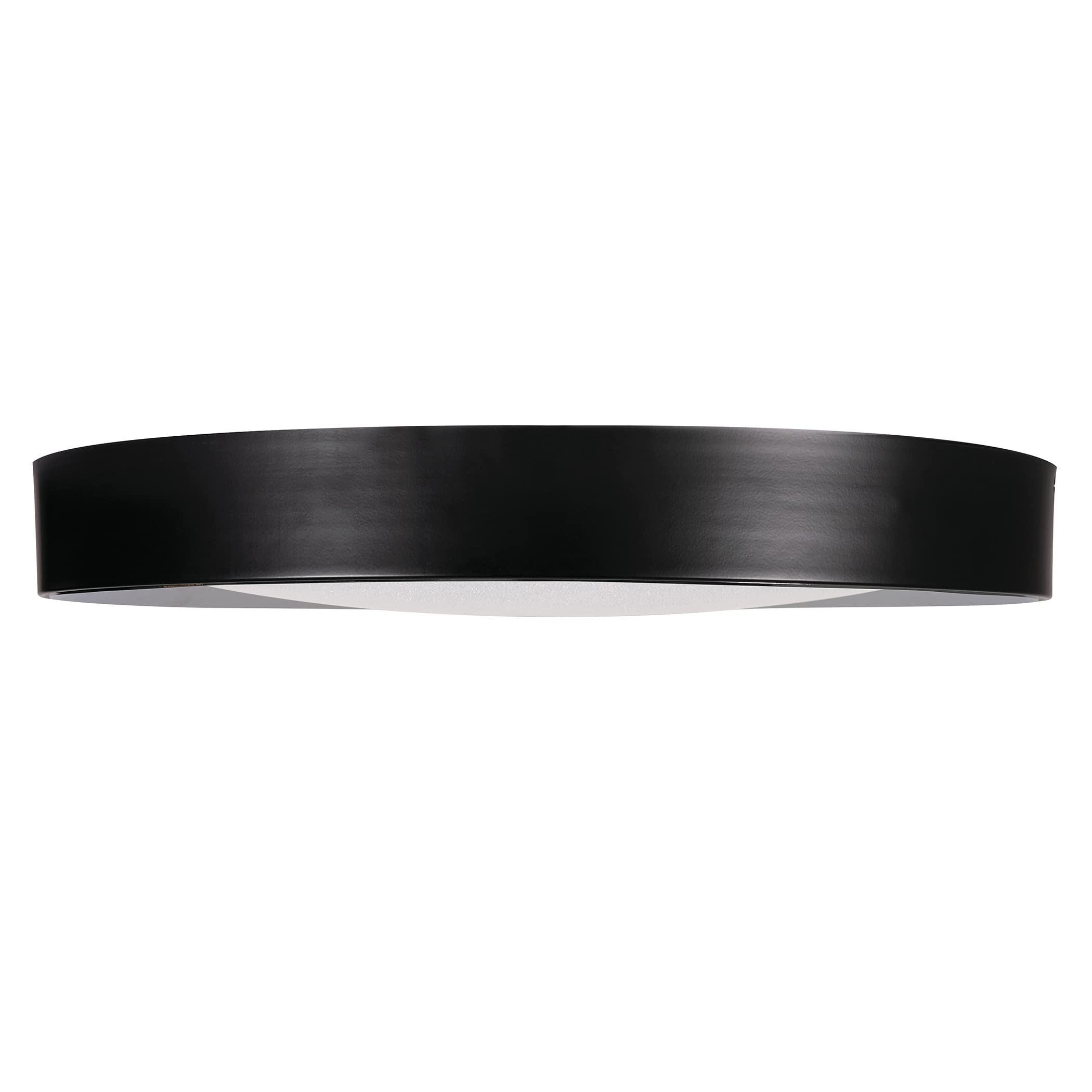 Belle 19-Inch Black LED Flush Mount Ceiling Light with Clear Glass - Modern Lighting for Bedroom, Kitchen, Hallway & Living Room