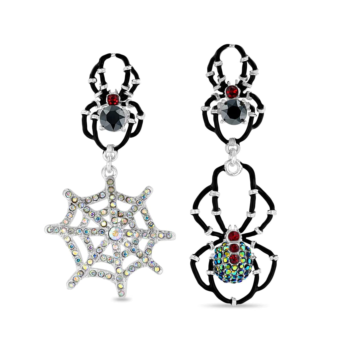 Spooky Black Spider Halloween Leverback Earrings - Silver Plated Gothic Jewelry for Women - Perfect for Costume Parties, Trick or Treat & Haunted House Events