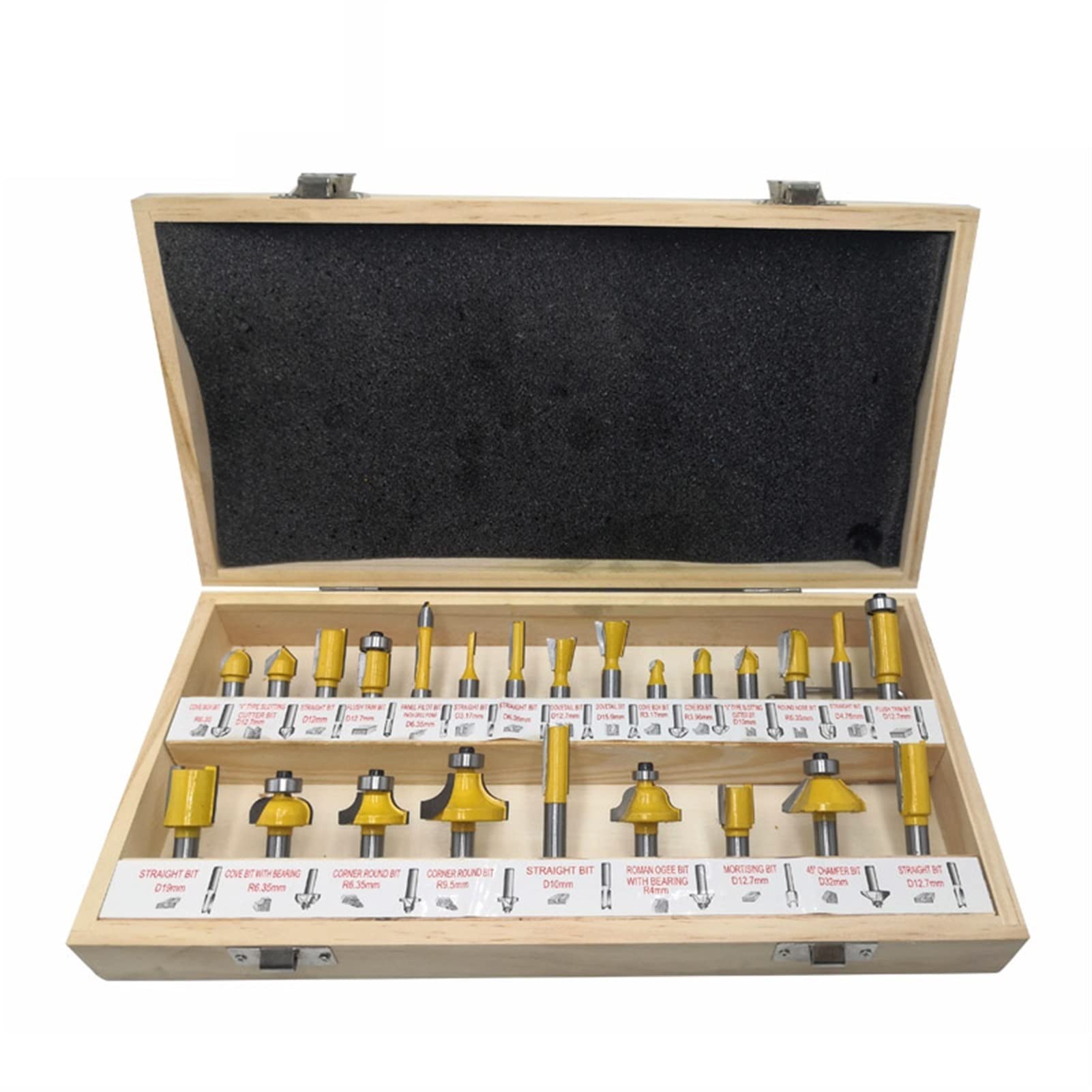 KIRANDY 24Pcs Router Bit Set - Premium Woodworking Router Bits for Flush Trimming, Straight Cutting, Chamfering & Engraving - 8mm Shank Milling Cutter for Wood - Perfect for DIY Projects, Furniture Making & Cabinet Work