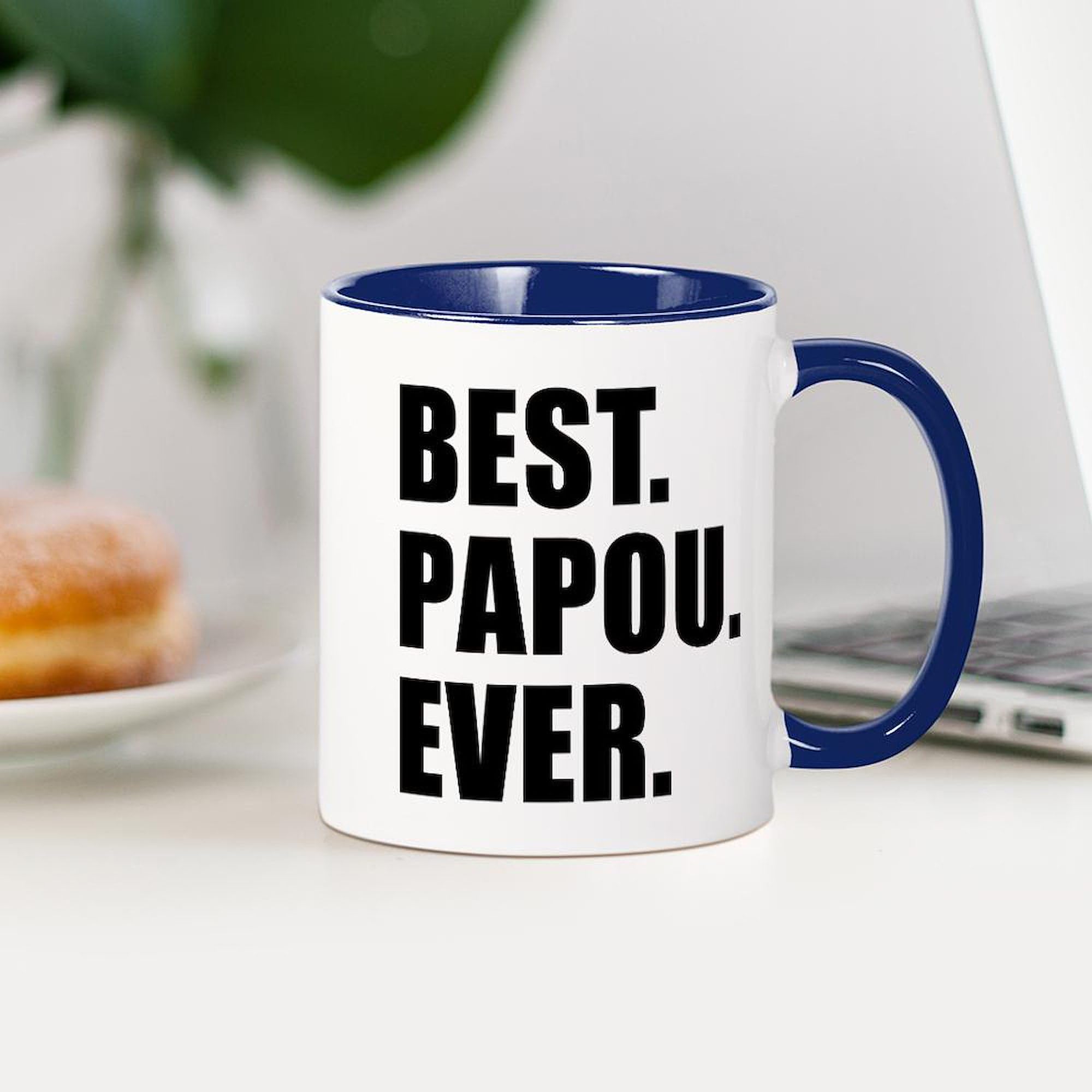Best Papou Ever 11 oz (325 ml) Ceramic Coffee Mug - Perfect Gift for Grandfather's Day, Birthday & Family Gatherings - Ideal for Hot Coffee, Tea & Soups