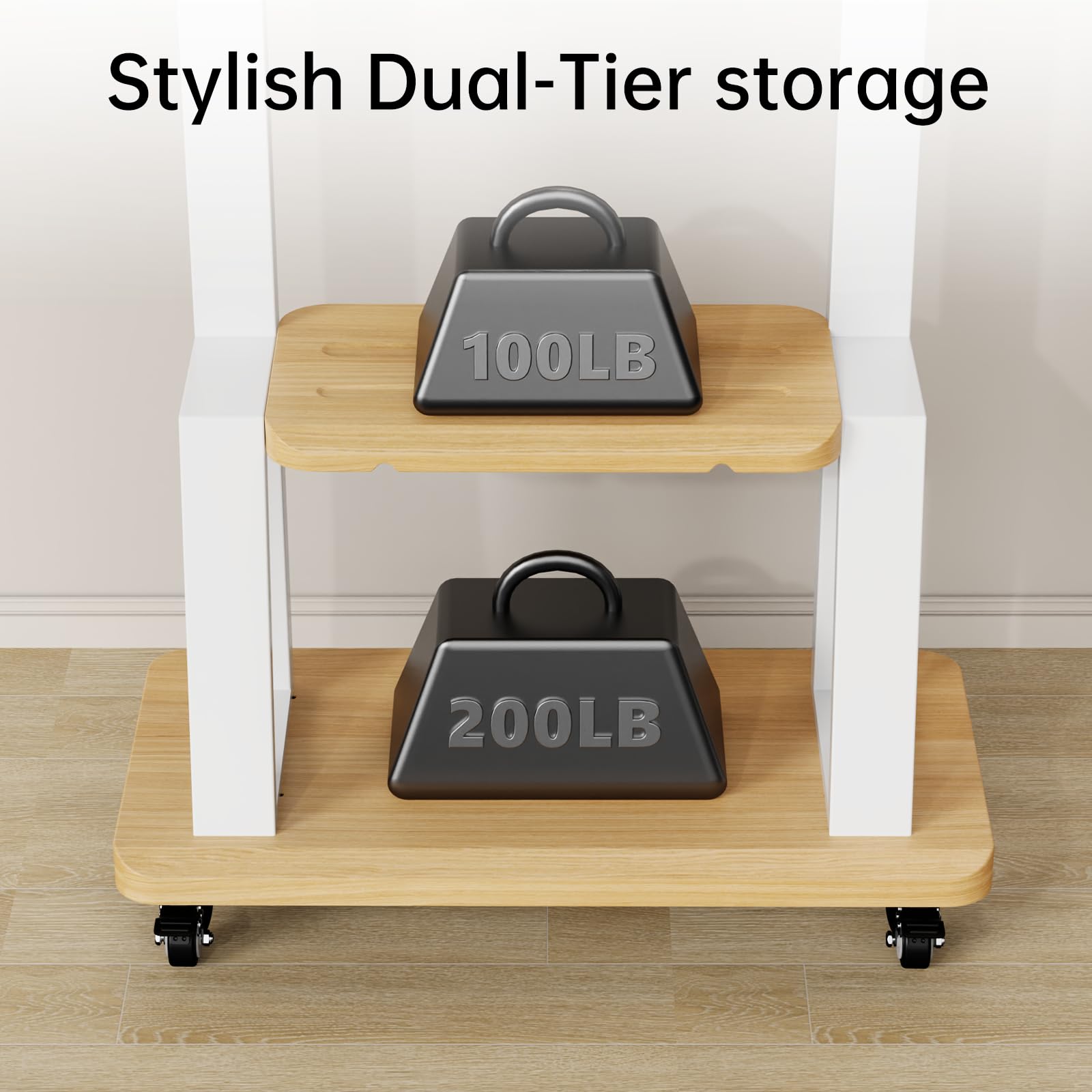 Rolling TV Stand for 32-75 Inch Flat/Curved LED/LCD/OLED TVs - Heavy-Duty Mobile TV Cart with Wheels, Adjustable Height & Shelf, Supports up to 180lbs (Max VESA 600x400mm, White) - Perfect for Living Rooms, Bedrooms & Home Theaters