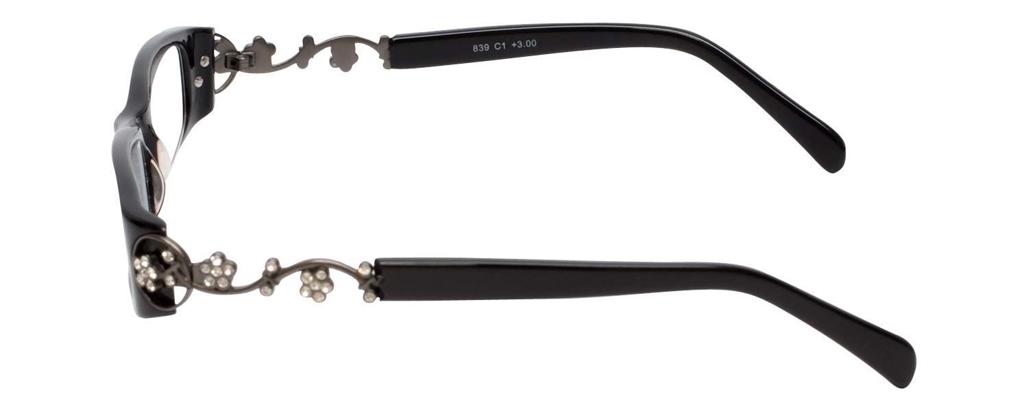 Calabria 839 Techno Optical Reading Glasses with Hard Case - Lightweight & Stylish for Reading, Computer Use & Close Work - Perfect for Office, Home & Travel