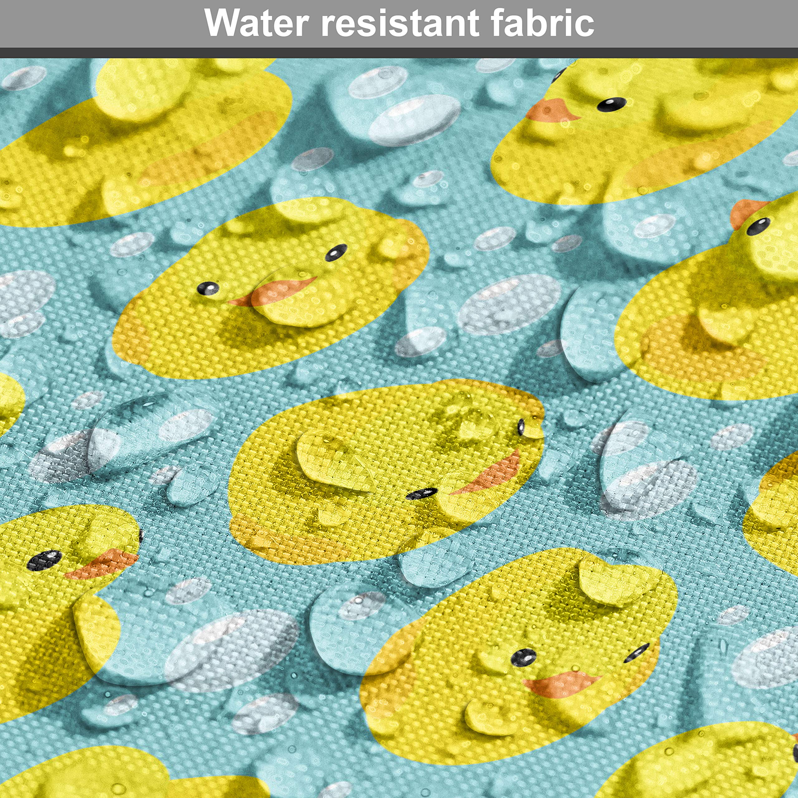 Happy Rubber Duck & Bubbles Cartoon Fabric by The Yard - 10 Yards Yellow Aqua Upholstery Material for DIY Home Decor, Curtains, Pillows & Crafts | Waterproof Decorative Cotton for Kids Room, Bathroom & Nursery