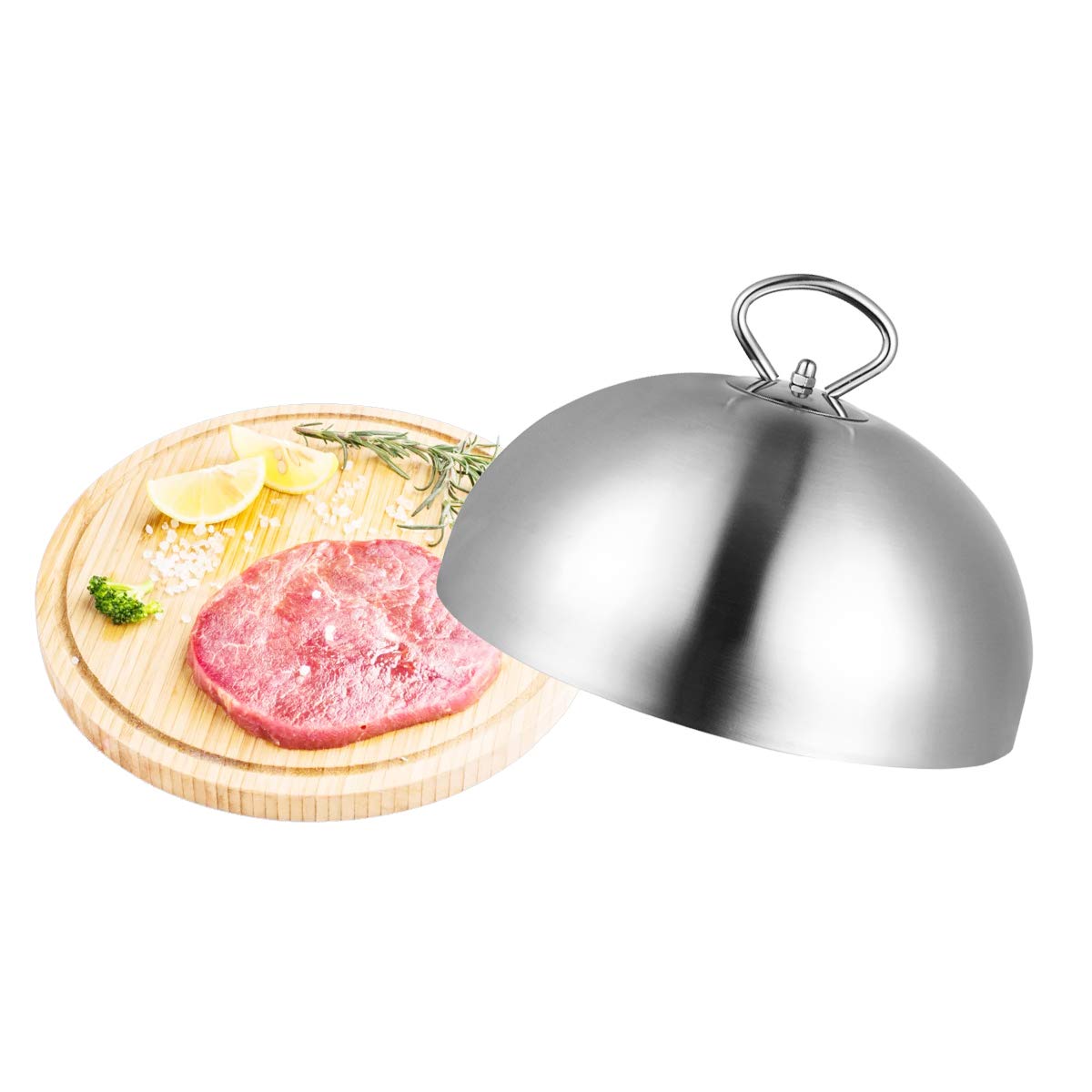 Stainless Steel Food Cover for Kitchen - 26cm Anti-Splash Cooking Dome Lid for Steak, Teppanyaki & Grilling - Perfect for Restaurants & Home Use - Keep Food Warm & Prevent Oil Splatter