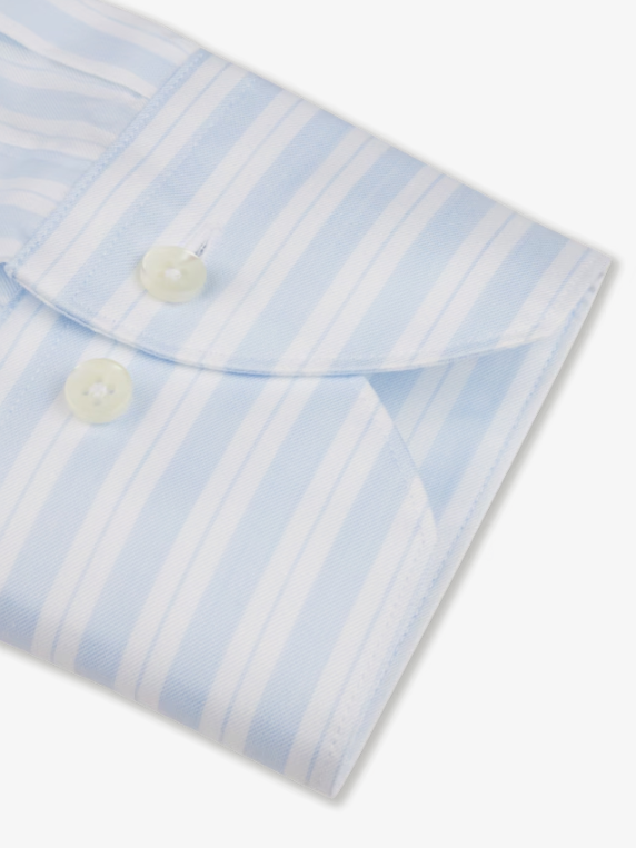 STENSTROMS Blue Striped Long Sleeve Dress Shirt for Men - Perfect for Business Casual, Office Wear & Formal Occasions