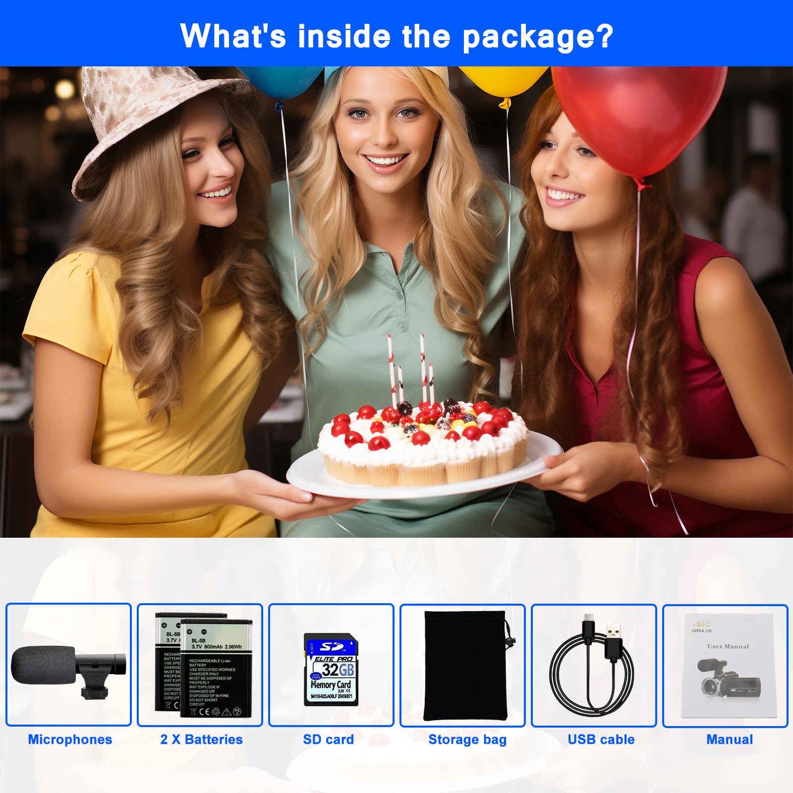 ISHARE 4K 48MP Digital Video Camera with 270° Flip Screen - Vlogging Camcorder for YouTube, Travel & Family Recording - Includes 2 Batteries & 32GB SD Card - Perfect for Beginners, Content Creators & Home Movies