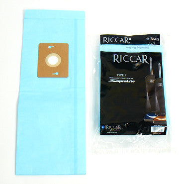 Riccar Type F EcoPure Filtration Bags 6-Pack - Compatible with SupraLite RSL Series Vacuum Cleaners | Premium HEPA Filtration for Dust Mites, Pet Hair & Allergens | Ideal for Home Cleaning & Allergy Relief