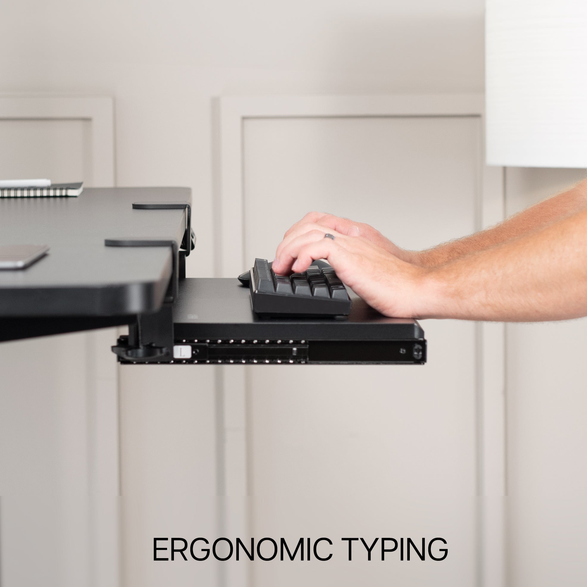 Ergonomic Clamp-On Compact 20 Keyboard Tray - Adjustable Under Desk Keyboard Holder for Office & Home Workspace - Perfect for Computer Desks, Standing Desks, and Workstations