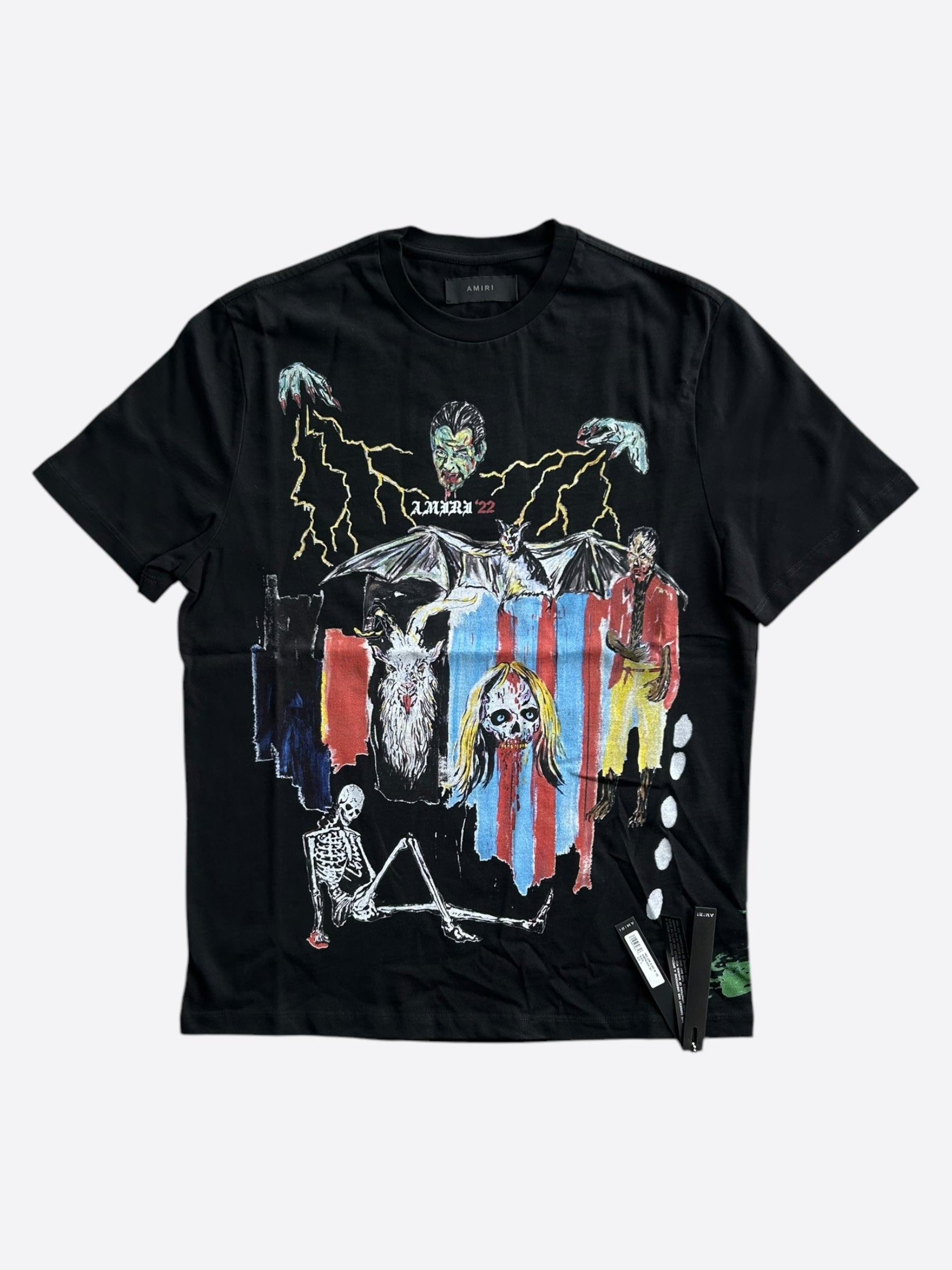 Amiri Wes Lang Black Blood Graphic T-Shirt for Men - Stylish Streetwear Tee for Casual Outfits & Urban Fashion