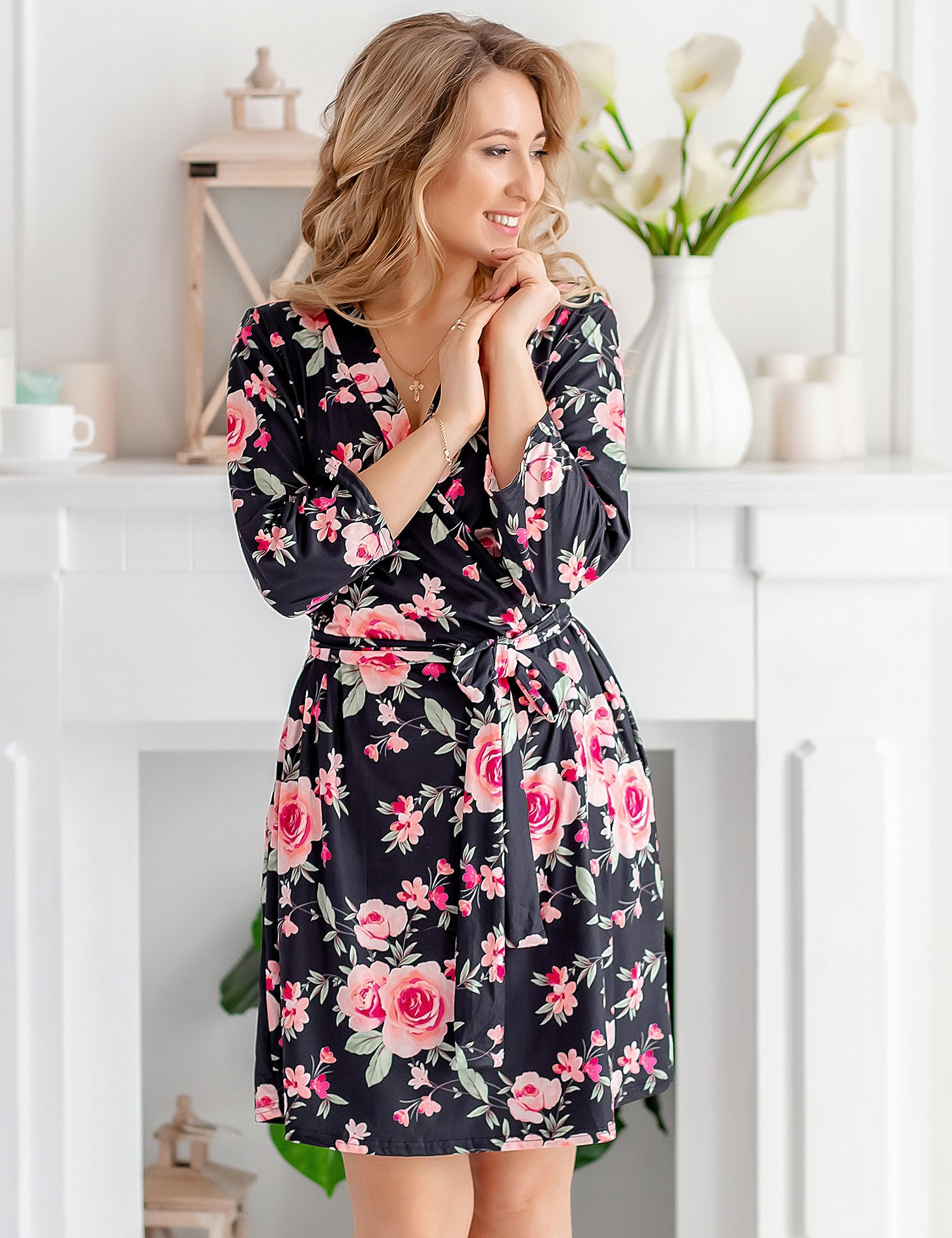 ECO BABY Mommy and Me Robe & Swaddle Set | Matching Maternity Robe & Baby Swaddle for Girls & Boys | Hospital Labor & Delivery Gift | Nursing & Newborn Photo Outfit