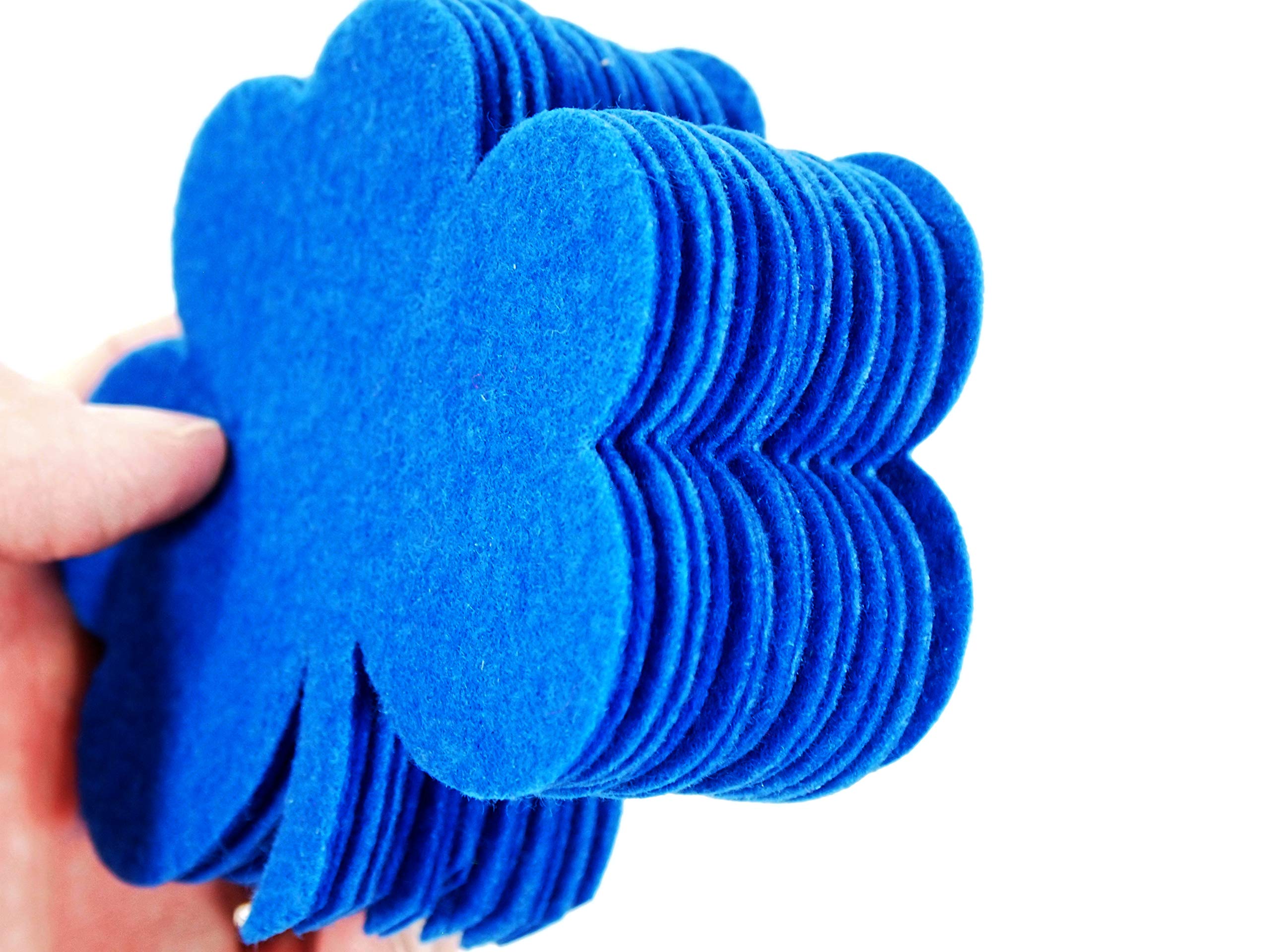 Playfully Ever After 4 Inch Felt Clover Stickers - 12pc Pack (Blue) - Perfect for Scrapbooking, DIY Crafts, and St. Patrick's Day Decorations