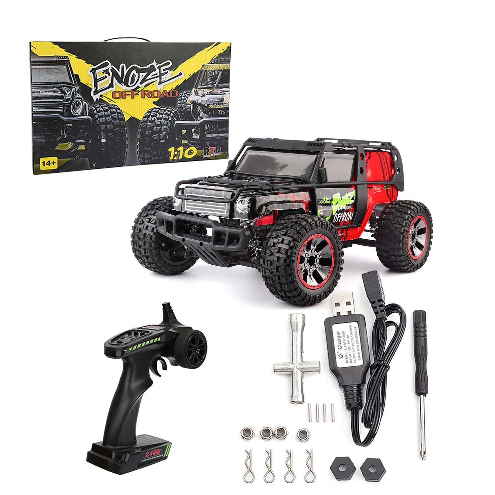 HelloCreate 1:10 Scale Remote Control Car - High Speed Off-Road RC Truck for Kids & Adults - Perfect for Outdoor Racing, Backyard Play & Hobby Enthusiasts