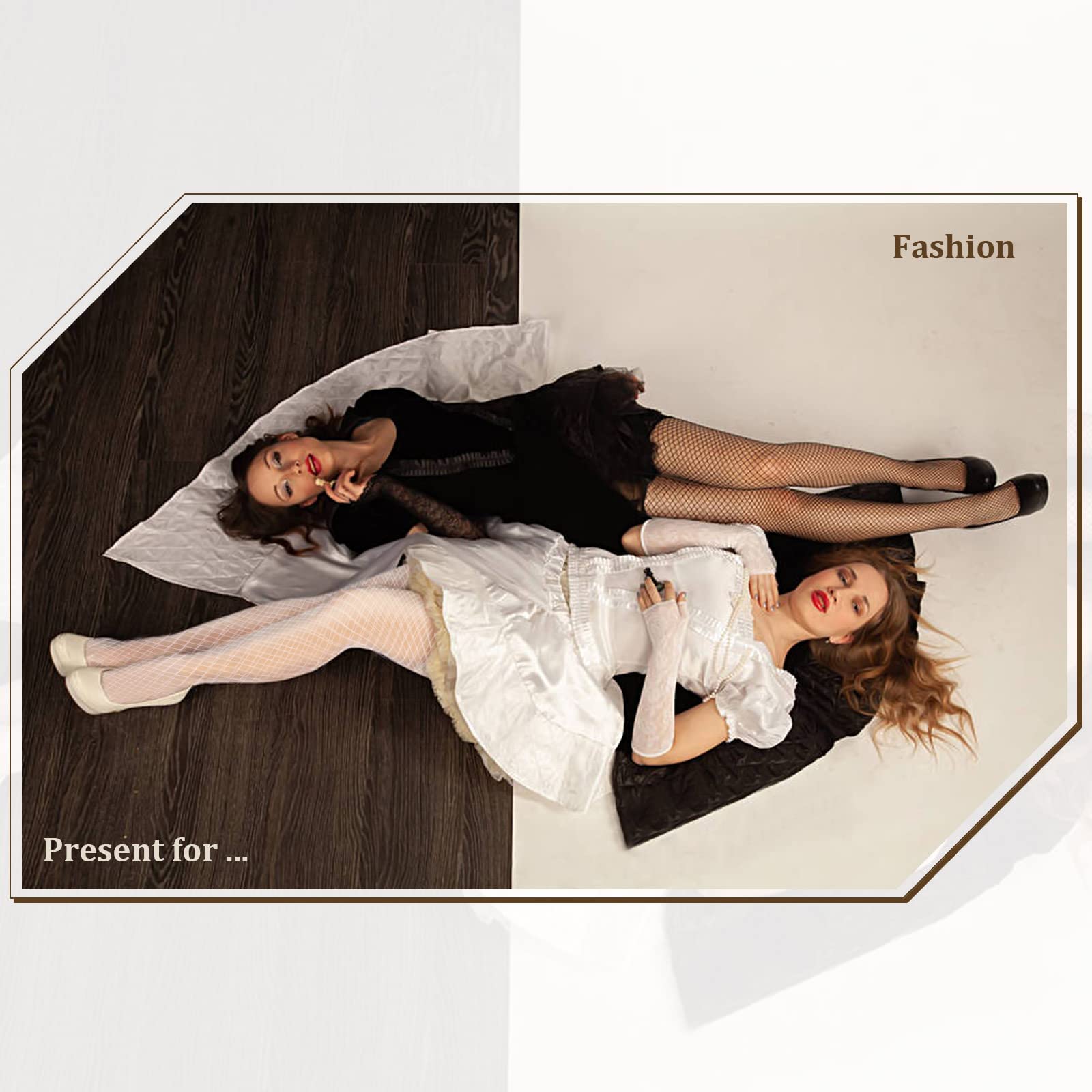 Sexy White Fishnet Stockings for Women - High Waist Sheer Pantyhose & Christmas Lingerie Tights - Perfect for Halloween, Cosplay, and Party Outfits