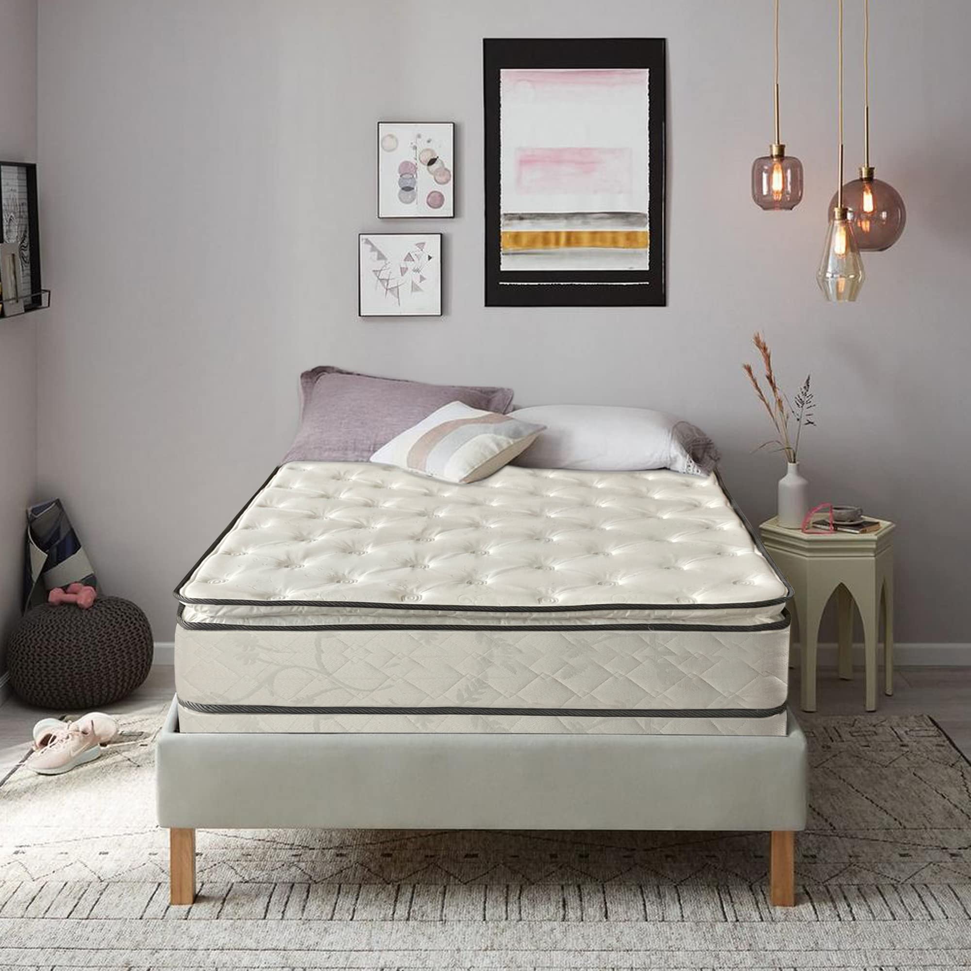 10-Inch Medium Plush Pillowtop Innerspring Mattress with 4