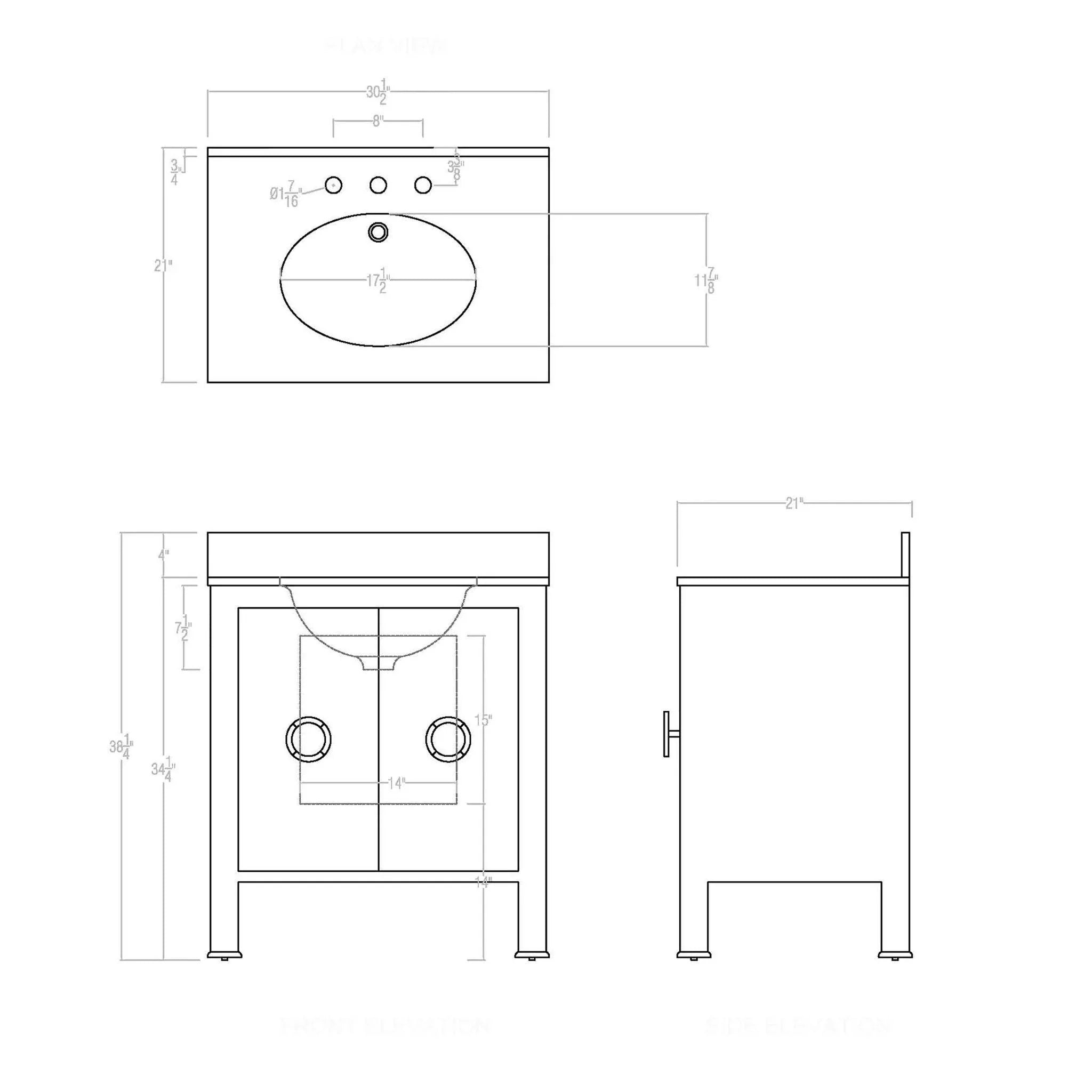 Blanche Bathroom Vanity Cabinet with Sink - Modern White Bathroom Storage for Makeup & Toiletries - Perfect for Small Bathrooms & Powder Rooms