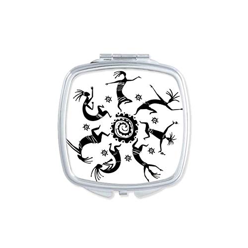 DIYthinker Mexican Outline Totem Mirror - Portable Double Sided Compact Makeup Mirror for Travel, Home Vanity & Gift (Mexico Inspired Design)