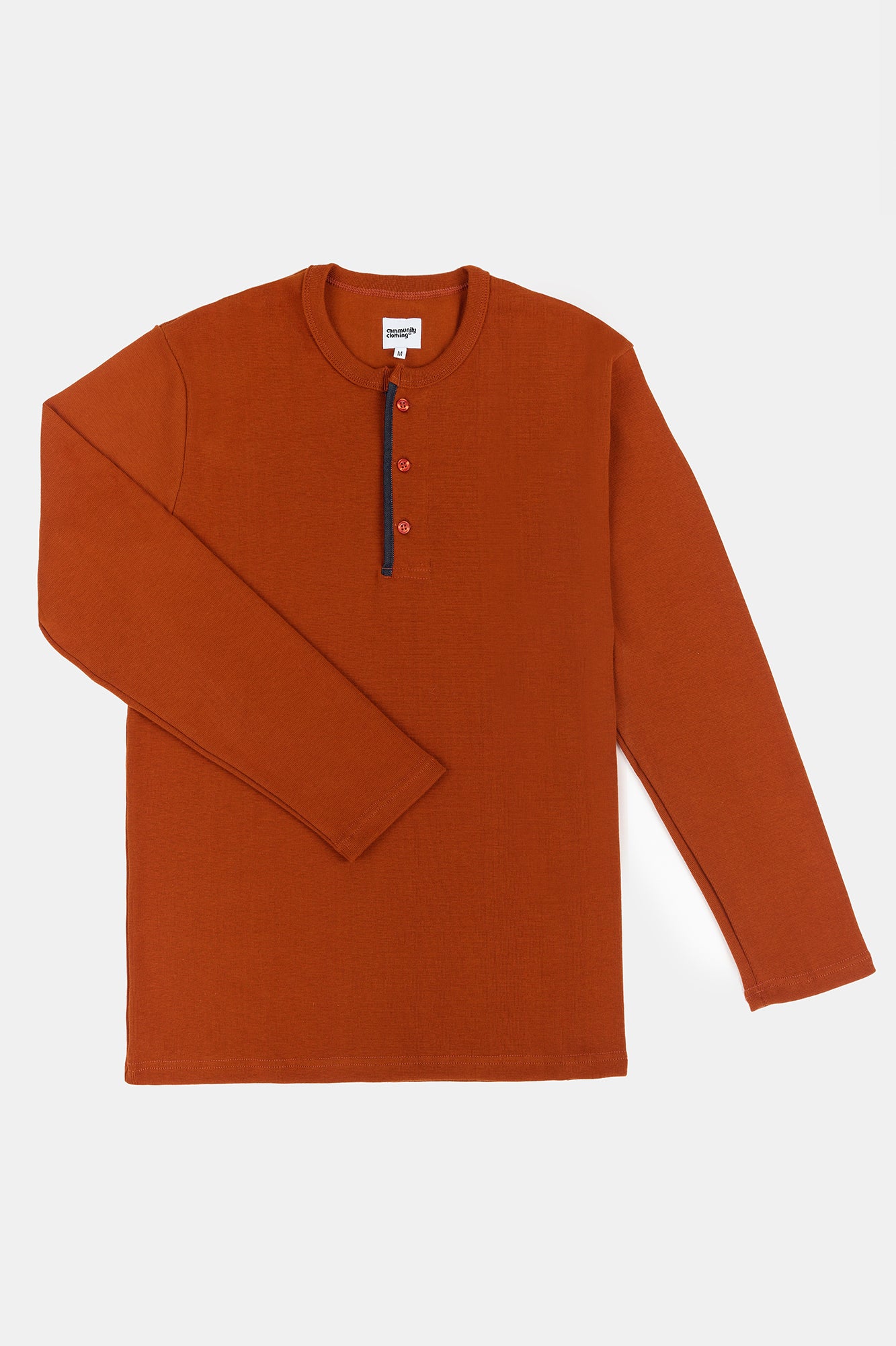 Men's Long Sleeve Henley Shirt - Soft Cotton Casual Top in Cinnamon Brown | Perfect for Fall Layering, Outdoor Adventures & Everyday Wear