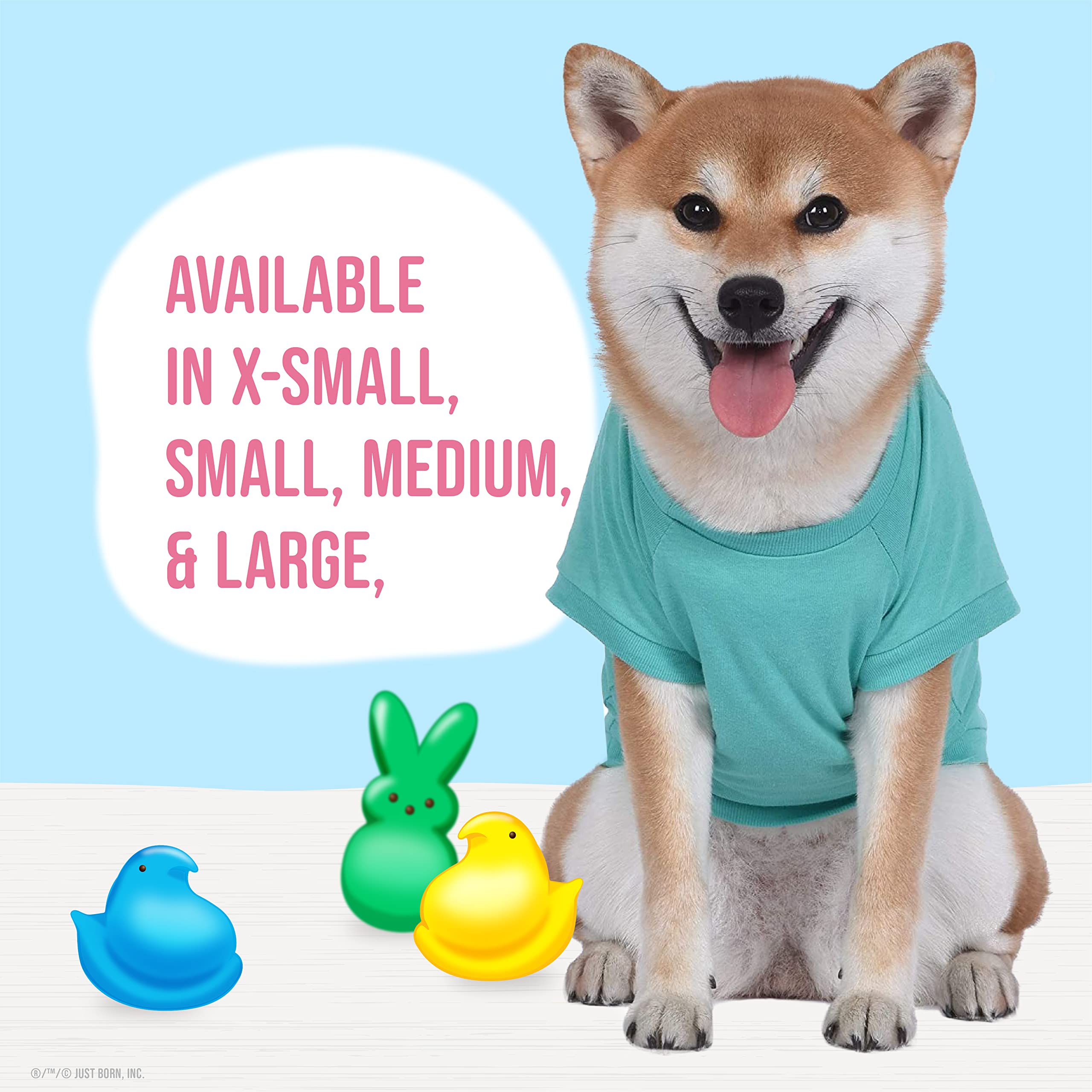 Peeps for Pets Call My Peeps Dog T-Shirt - Soft & Comfortable Teal Blue Pet Shirt | Machine Washable Dog Clothing | Officially Licensed Peeps Pet Apparel | Perfect for Playdates, Pet Parties & Photo Shoots
