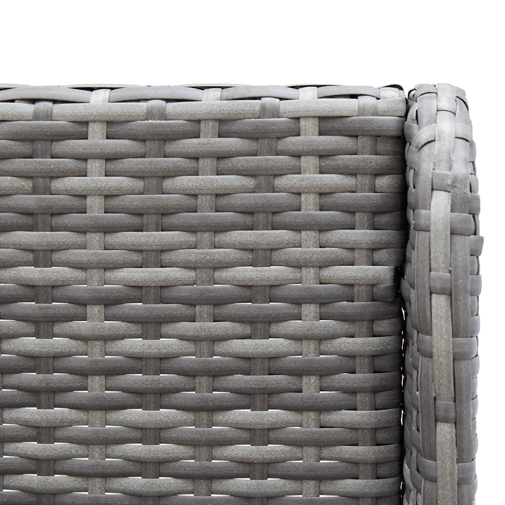 2-Piece Gray Poly Rattan Patio Corner Sofa Set - Outdoor Seating Furniture with Cushions for Backyard, Porch & Balcony - Perfect for Relaxing, Entertaining & Lounging