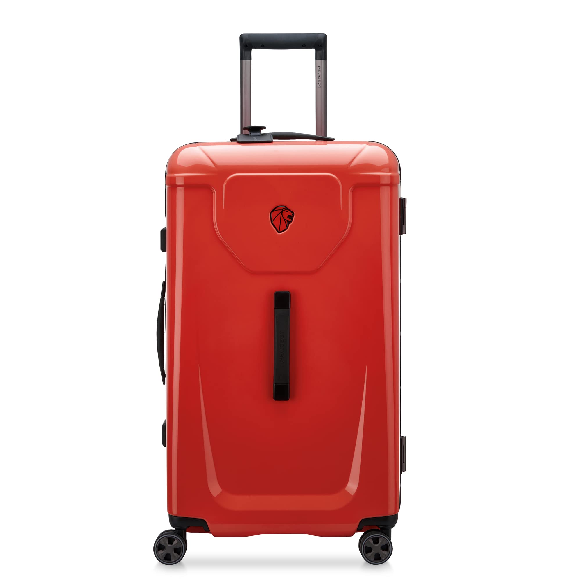 PEUGEOT Voyages 26 Inch Hardside Spinner Luggage - Glossy Red Suitcase for Travel, Business Trips & Vacations | Durable & Stylish Carry-On Trunk