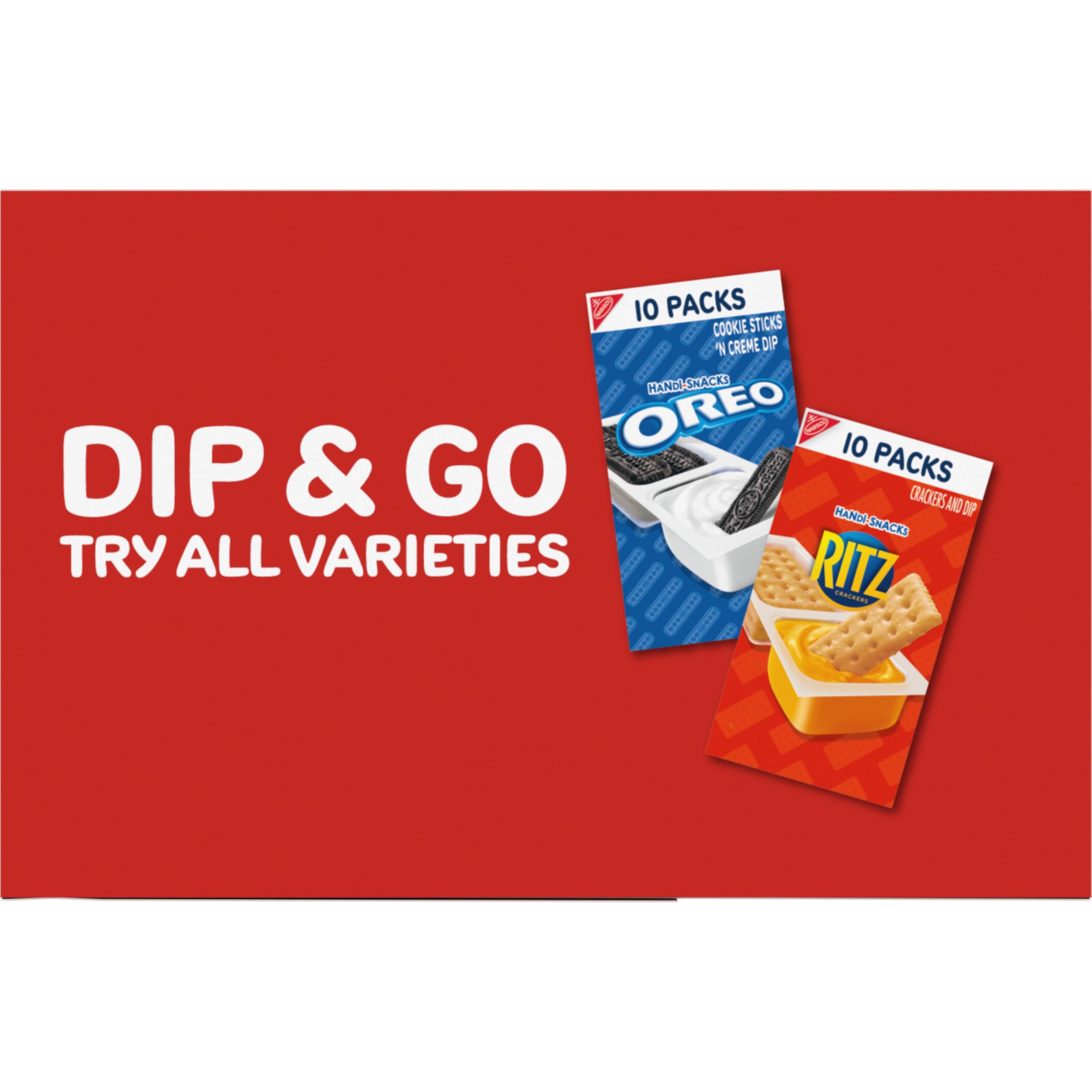 RITZ Crackers 'N Cheesy Dip Snack Packs - 20 Count | Handi-Snacks for Kids Lunch, Office & On-the-Go Snacking | Perfect for School, Work & Travel