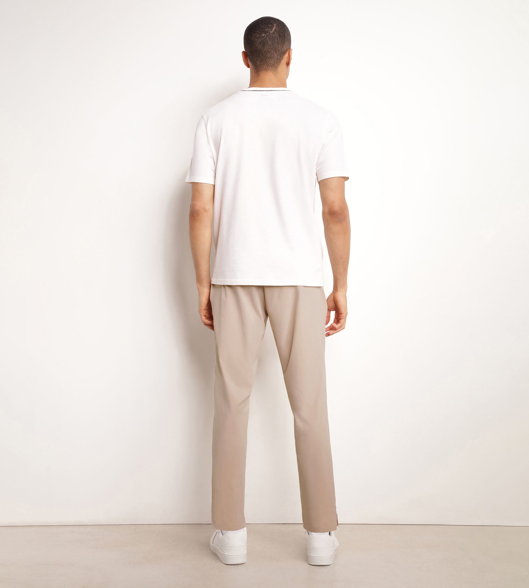 Men's Stretch Chino Sport Pants - Comfortable Beige Jersey Fabric for Casual Wear, Gym & Outdoor Activities