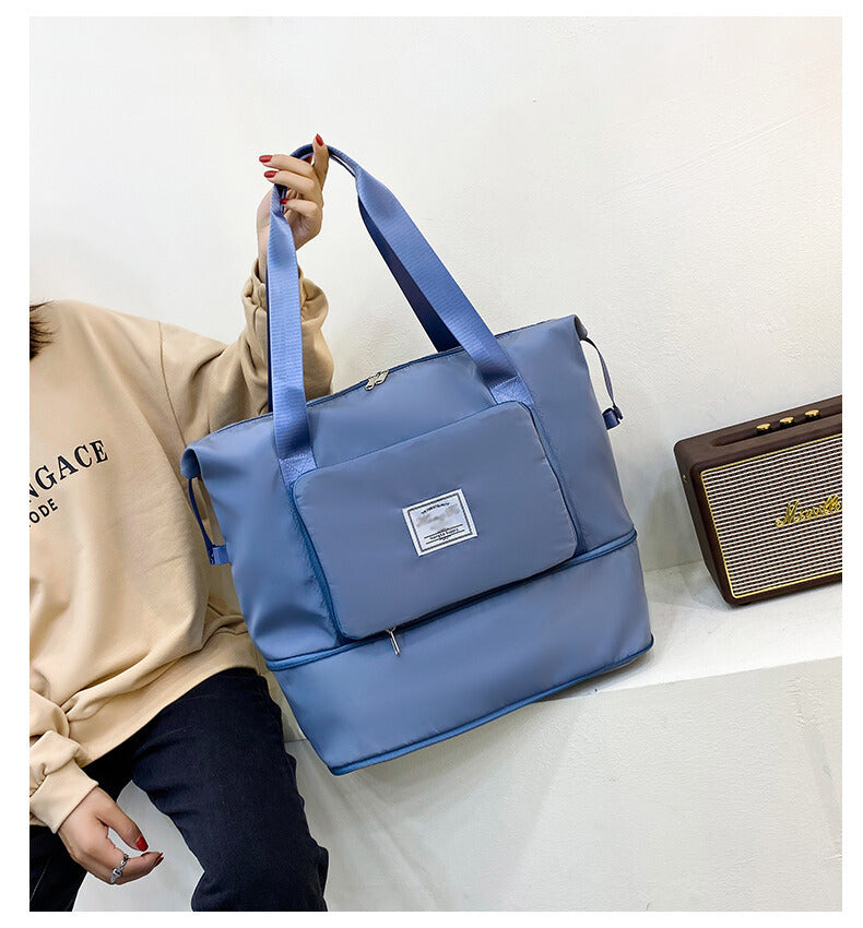 CT2404 Foldable Duffle Bag for Travel - Lightweight & Durable Carry-On Luggage - Perfect for Gym, Weekend Trips & Airplane Travel (Blue)