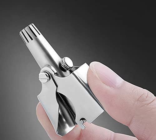 WOIWO Stainless Steel Manual Nose Hair Trimmer for Men - Precision Nose Hair Scissors & Grooming Tool for Personal Care, Travel, and Professional Use