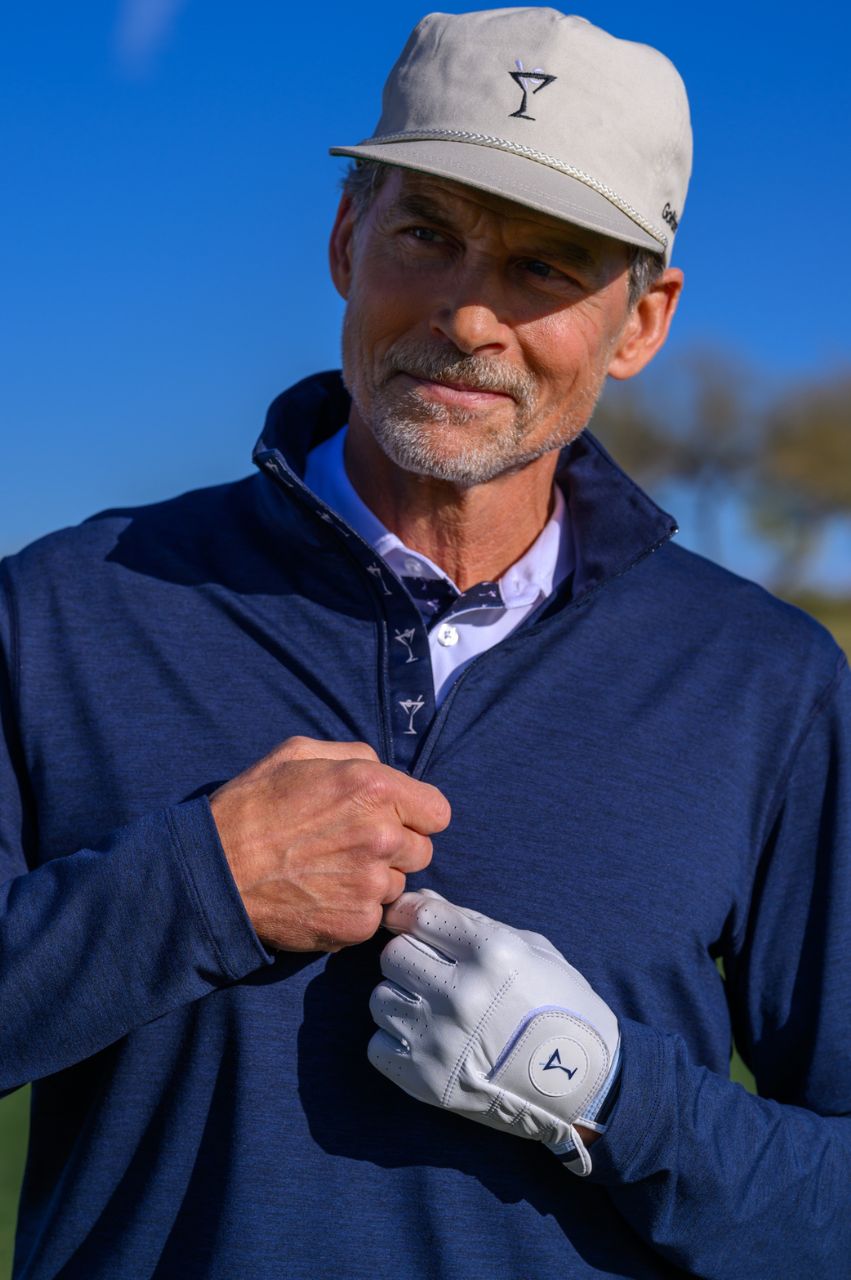 Men's Heathered Navy Quarter Zip Pullover Sweater - Lightweight Fleece Lined Pullover for Casual Wear, Outdoor Activities & Layering in Fall/Winter
