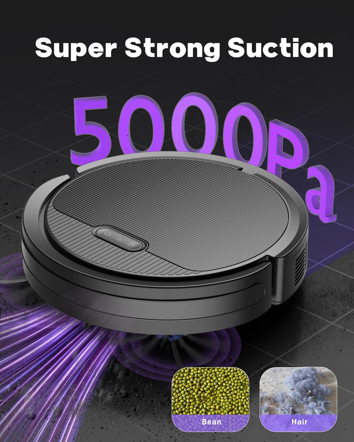 V3 Robot Vacuum and Mop Cleaner - 3-in-1 Self-Charging Robotic Vacuum with 5000Pa Strong Suction, 120 Min Runtime, 2.99