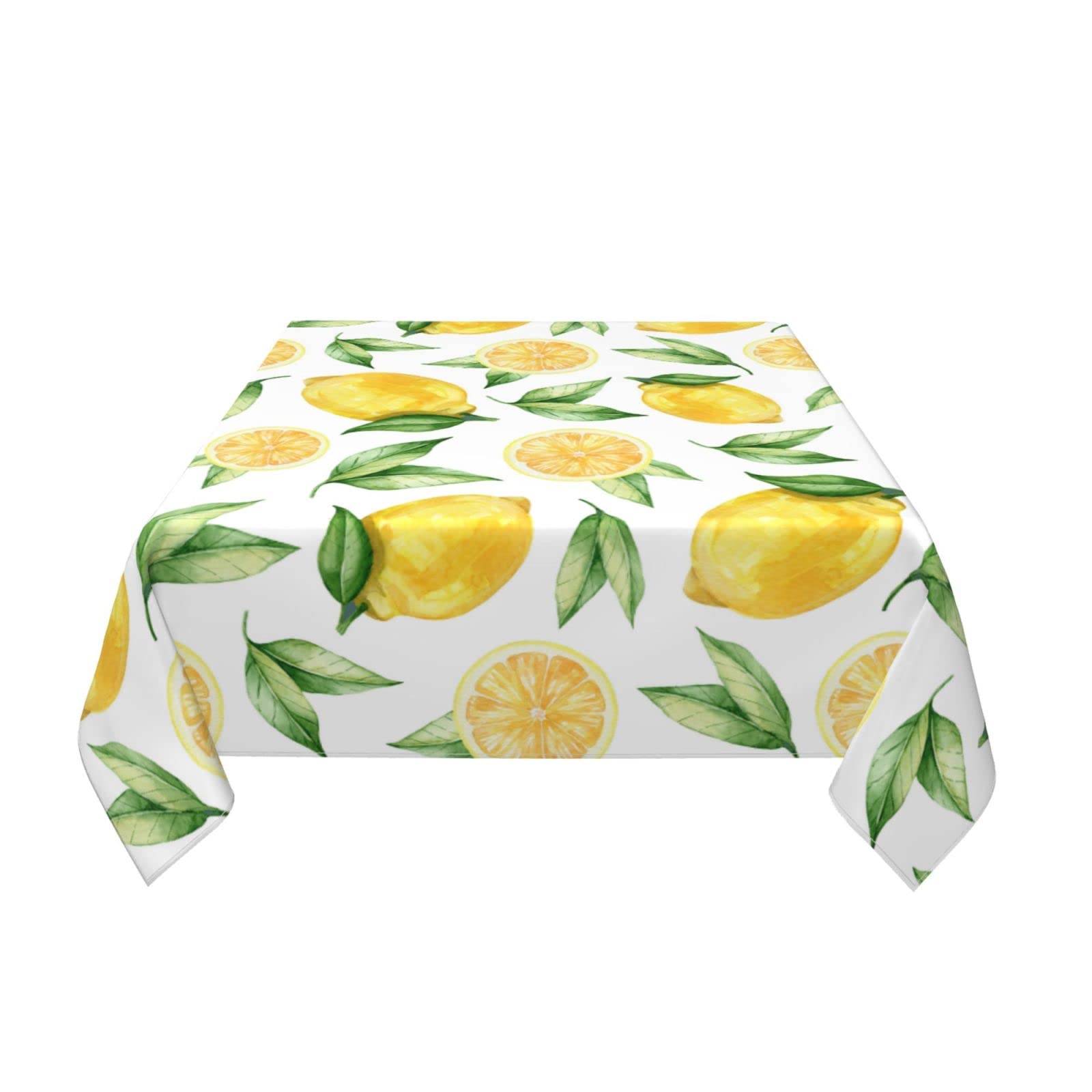 Kawani Summer Lemon Square Tablecloth 54x54 Inch - Rustic Yellow Vinyl Waterproof Table Cover for Farmhouse, Holiday, Party, Wedding & Picnic - Perfect for Outdoor Dining, Kitchen Decor and Seasonal Celebrations