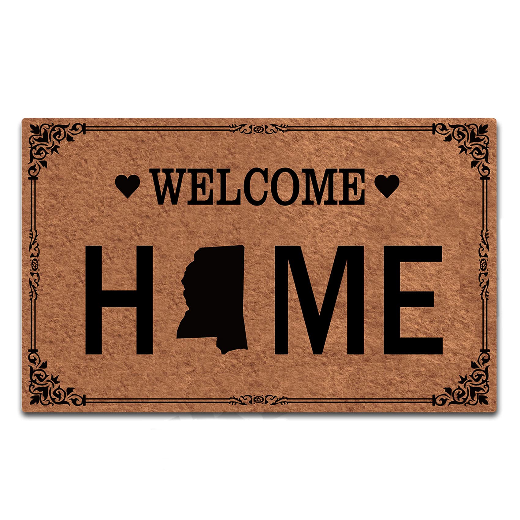 Funny Welcome Home Doormat - Non-Slip Rubber Backing, 23.6x15.7 Inch Entryway Floor Mat for Mississippi & Southern Style Homes - Perfect for Front Door, Porch, or Mudroom Decor