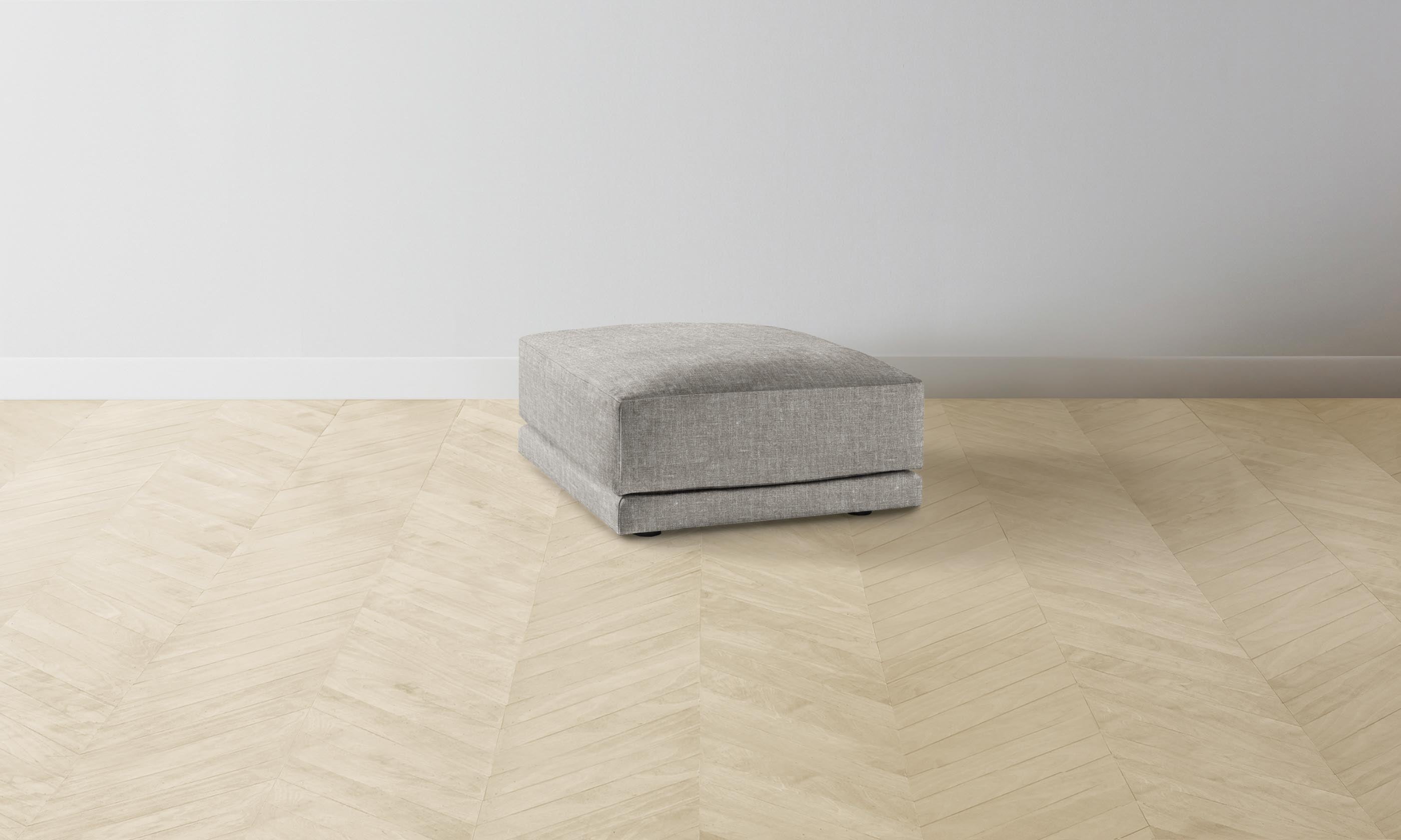 The Jones Ottoman - Heritage Belgian Linen Agate - Stylish Footrest & Living Room Accent for Modern Homes