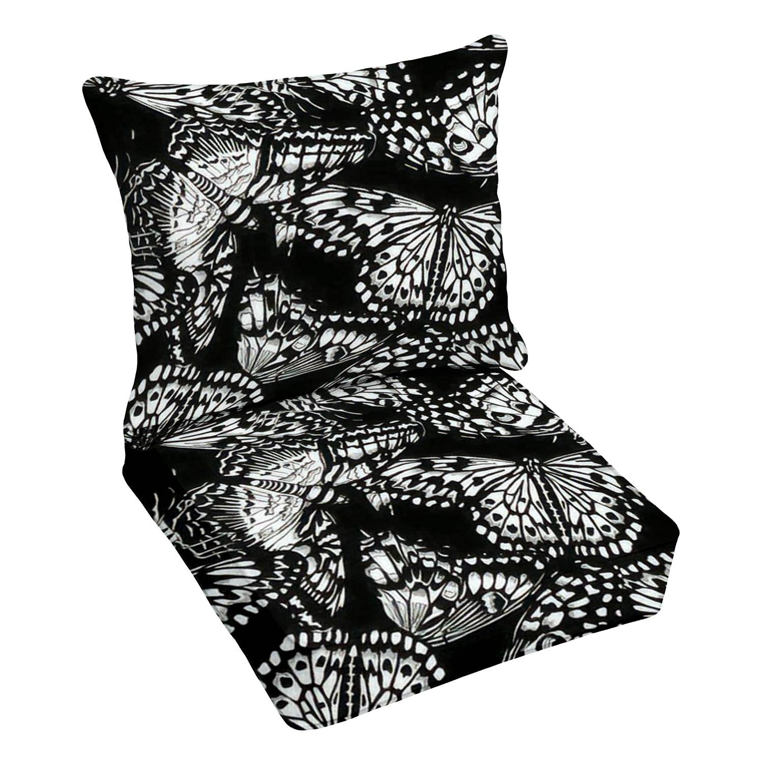 Premium Outdoor Deep Seating Cushion Set - Seamless Camouflage Butterfly Pattern - Waterproof Patio Furniture Replacement Cushions for Lounge Chairs, Sofas & Conversation Sets - Perfect for Backyard, Garden, Poolside and Patio Relaxation