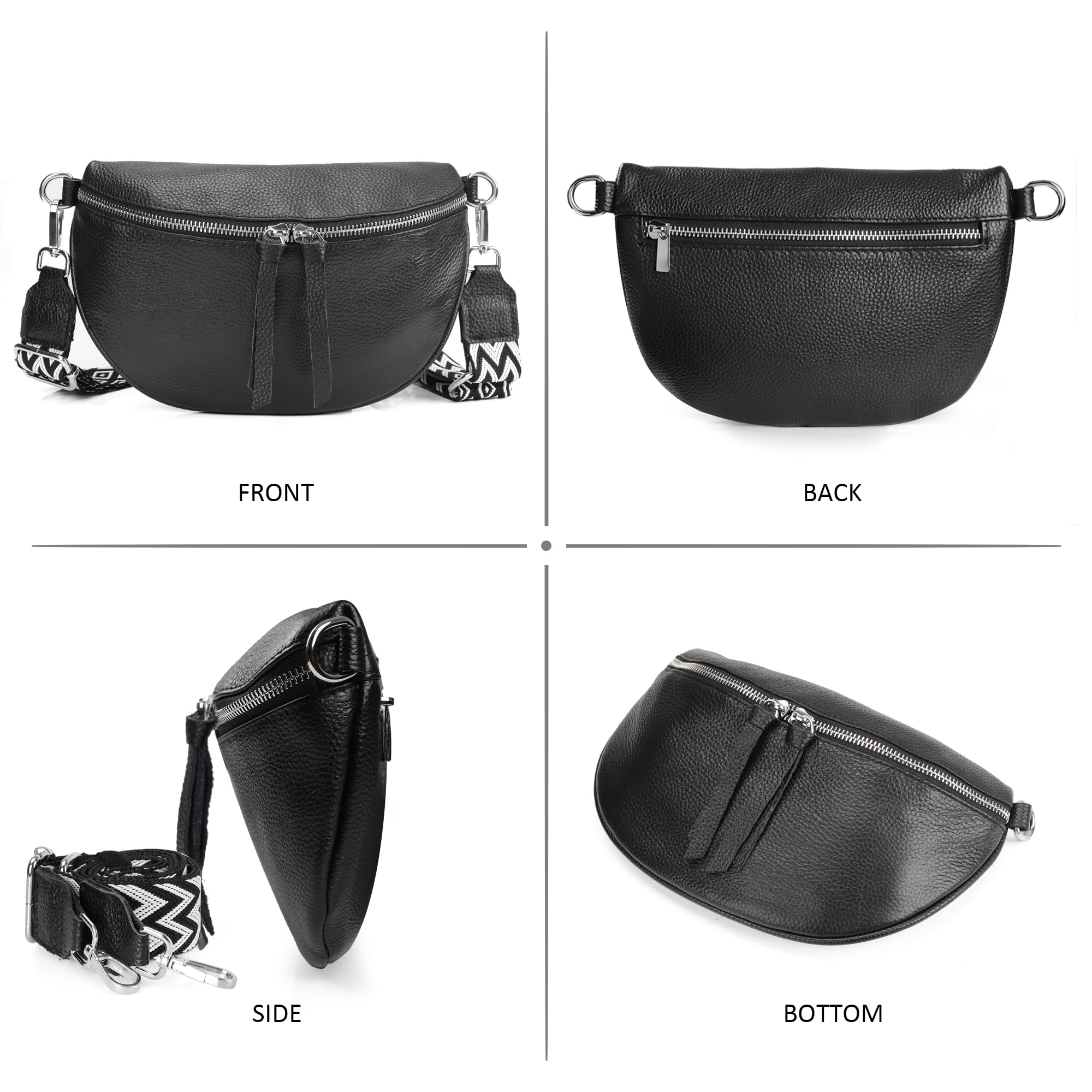 Befen Genuine Leather Small Sling Bag for Women - Crossbody Fanny Pack Purse, Perfect Gift for Teen Girls & Travel Accessories (Ideal for Shopping, Concerts & Outdoor Adventures)