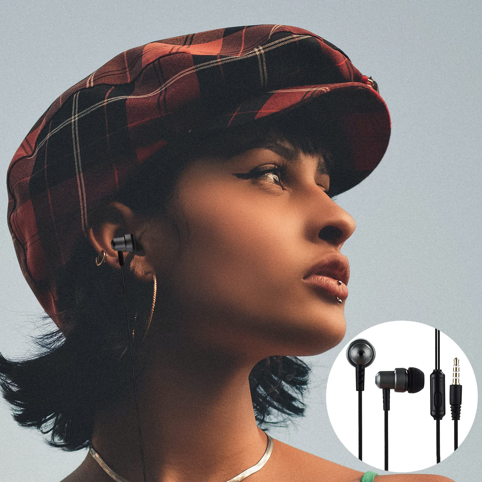 Rianpesn Noise Cancelling In-Ear Headphones with Stereo Bass - High-Quality Earbuds for iPhone, Android, Laptop & Chromebook | Perfect for Commuting, Workouts & Online Classes