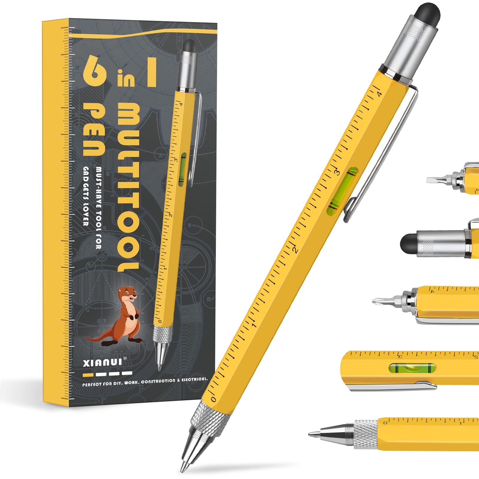 6-in-1 Multitool Pen Set - Perfect Christmas Stocking Stuffers for Men | Unique Gifts for Dad, Husband, Grandpa & Boyfriend | Great for Office, Camping & Everyday Carry (EDC)